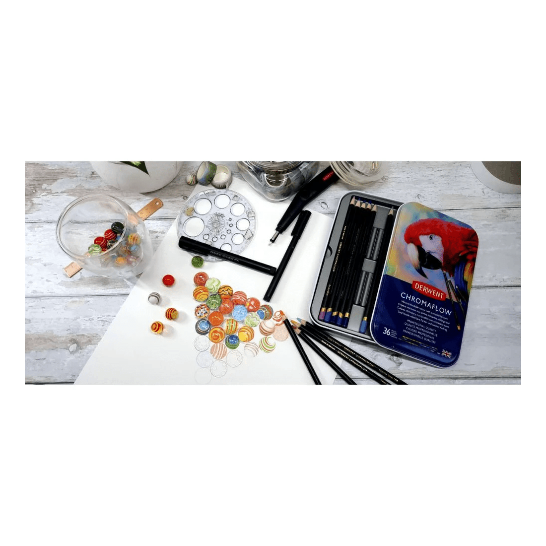 5 Derwent Chromaflow Coloured Pencils Tin 36 Pack, 5 of 5