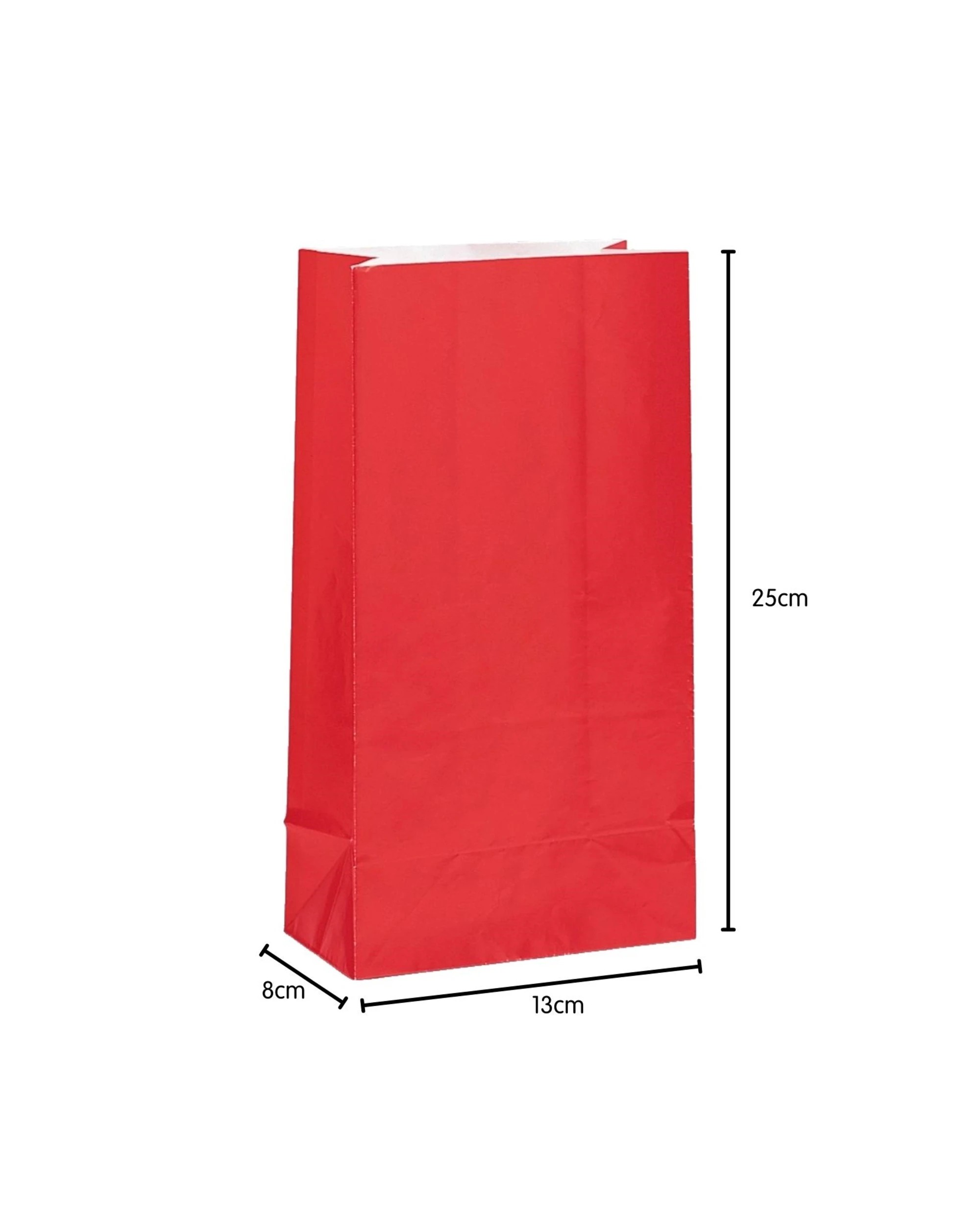 2 Unique Red Paper Party Bags Pack of 12 - Red, 2 of 2