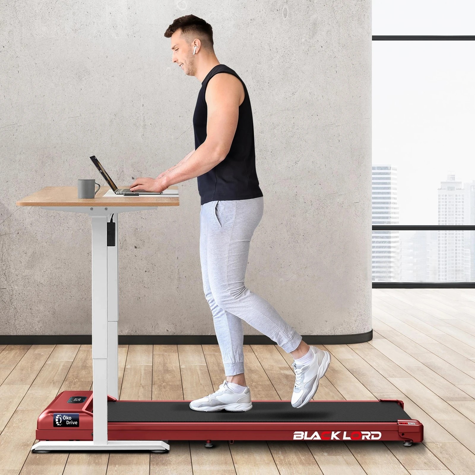 4 Black Lord Treadmill Electric Walking Pad Home Office Gym Fitness Remote Control - Red, 4 of 10