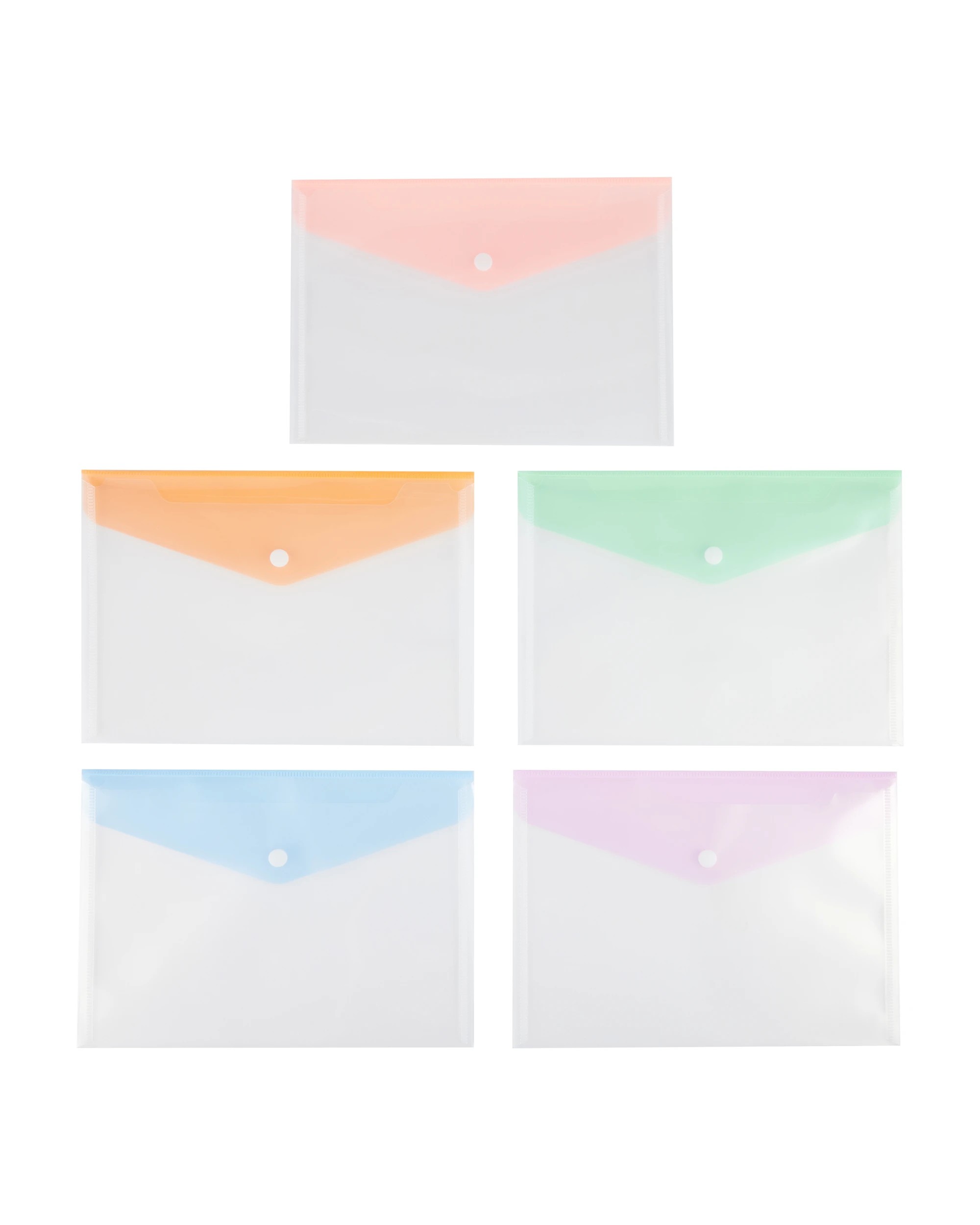 5 5 Pack A5 Button Document Wallet - Colour, 5 of 7