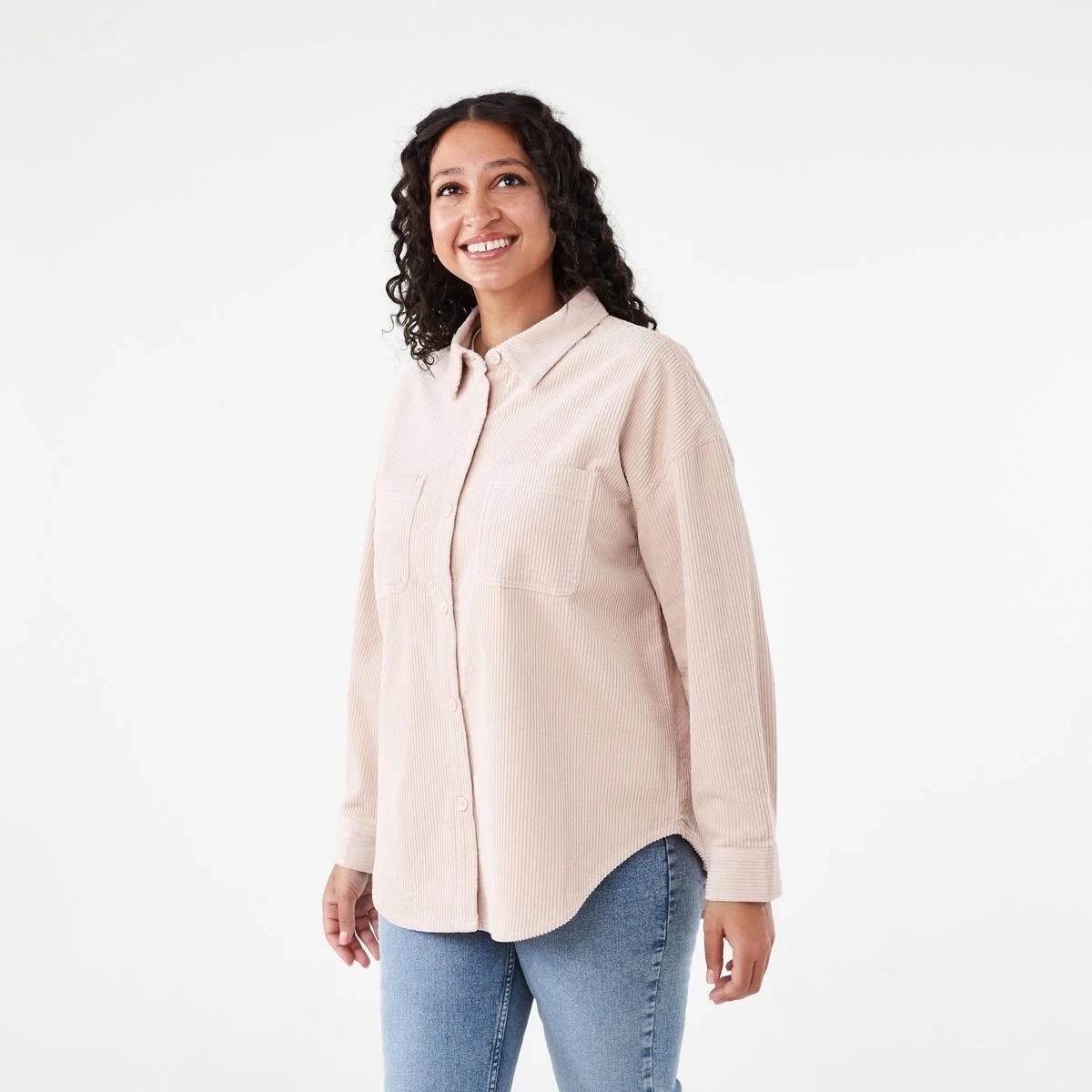 3 Long Sleeve Corduroy Shirt Rose Pink, 3 of 8