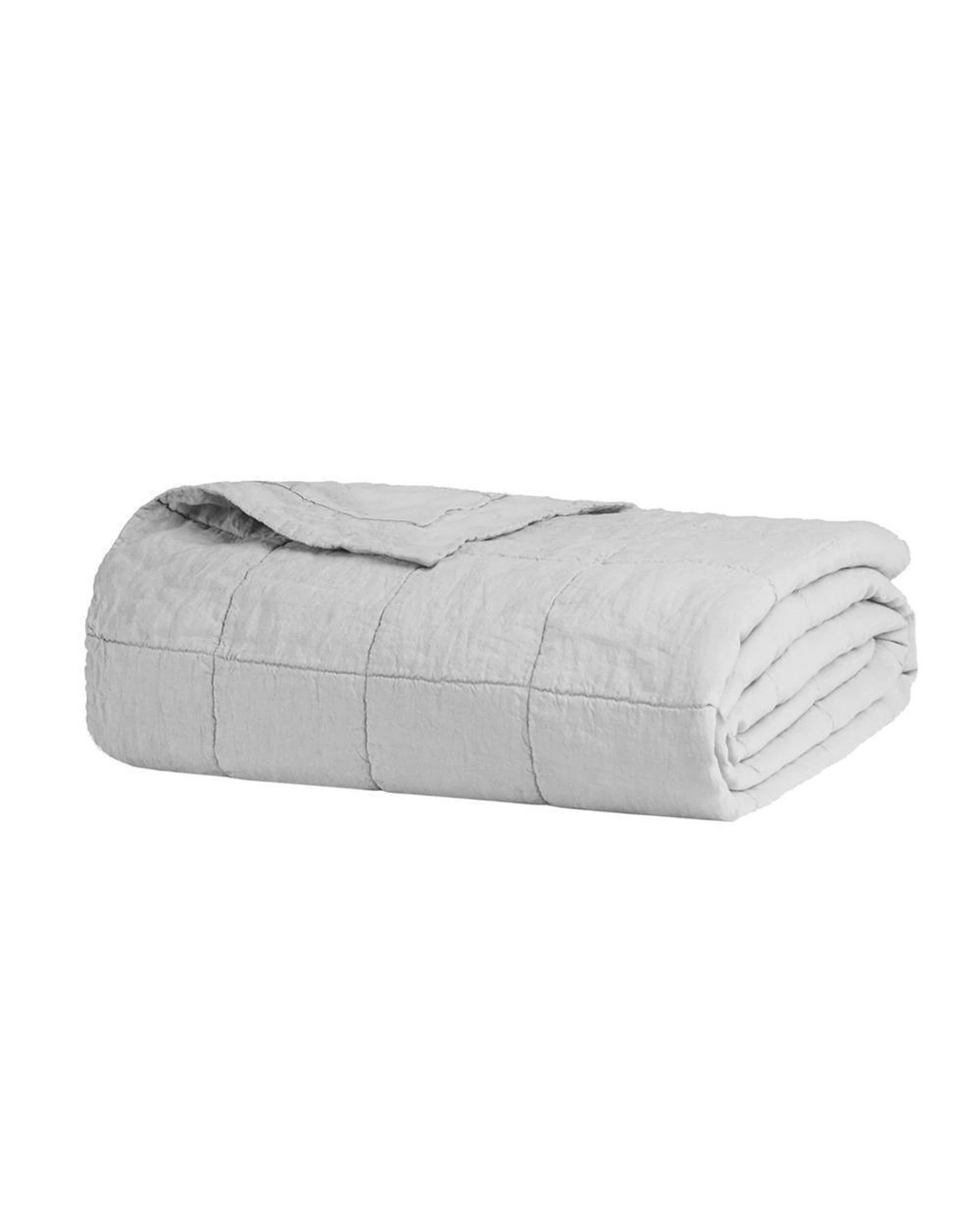1 Bambury Linen Quilted Coverlet 260cm x 240cm Silver Grey  Queen  King - Grey, 1 of 1
