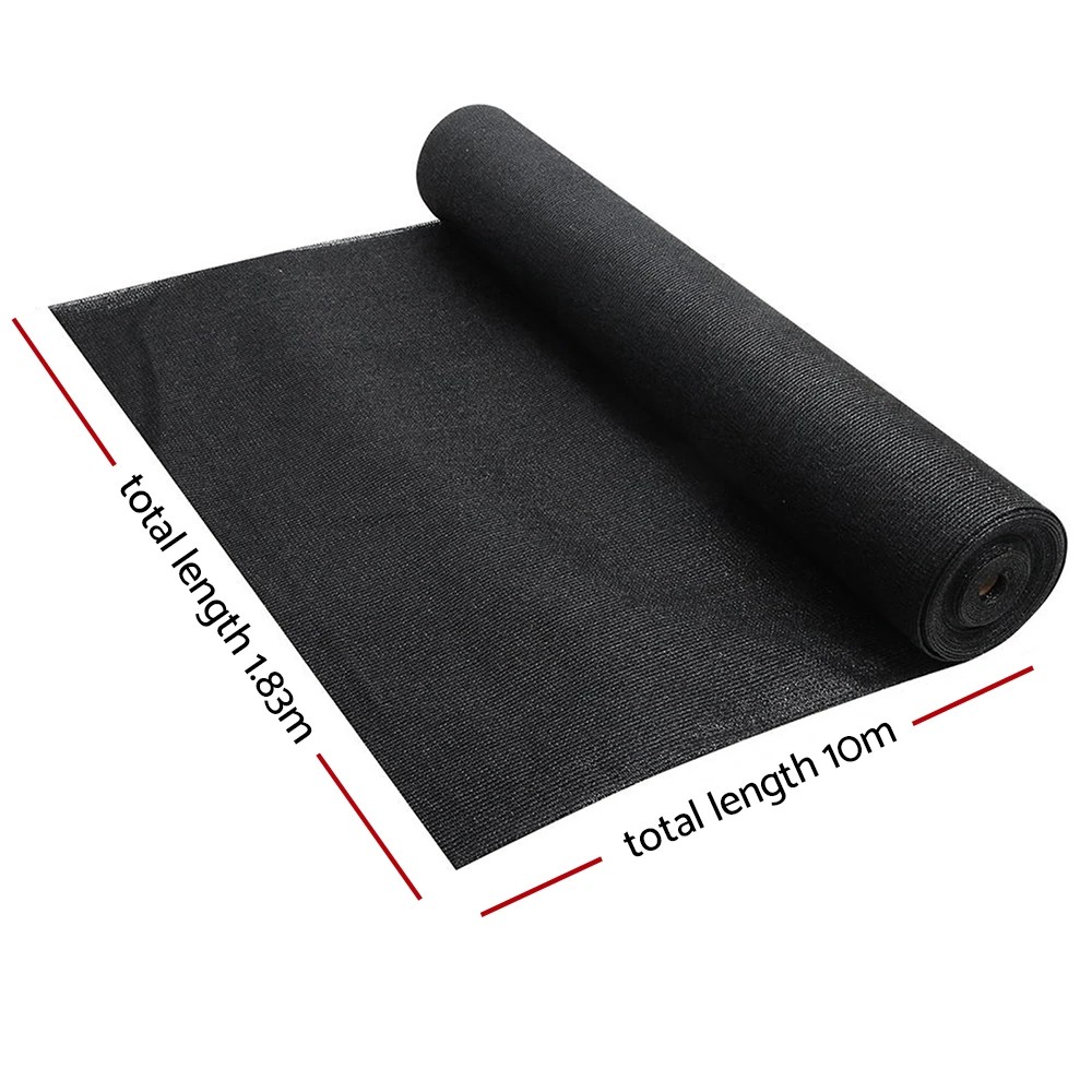 2 Instahut 90% Shade Cloth 1.83x10m Shadecloth Sail Heavy Duty - Black, 2 of 6