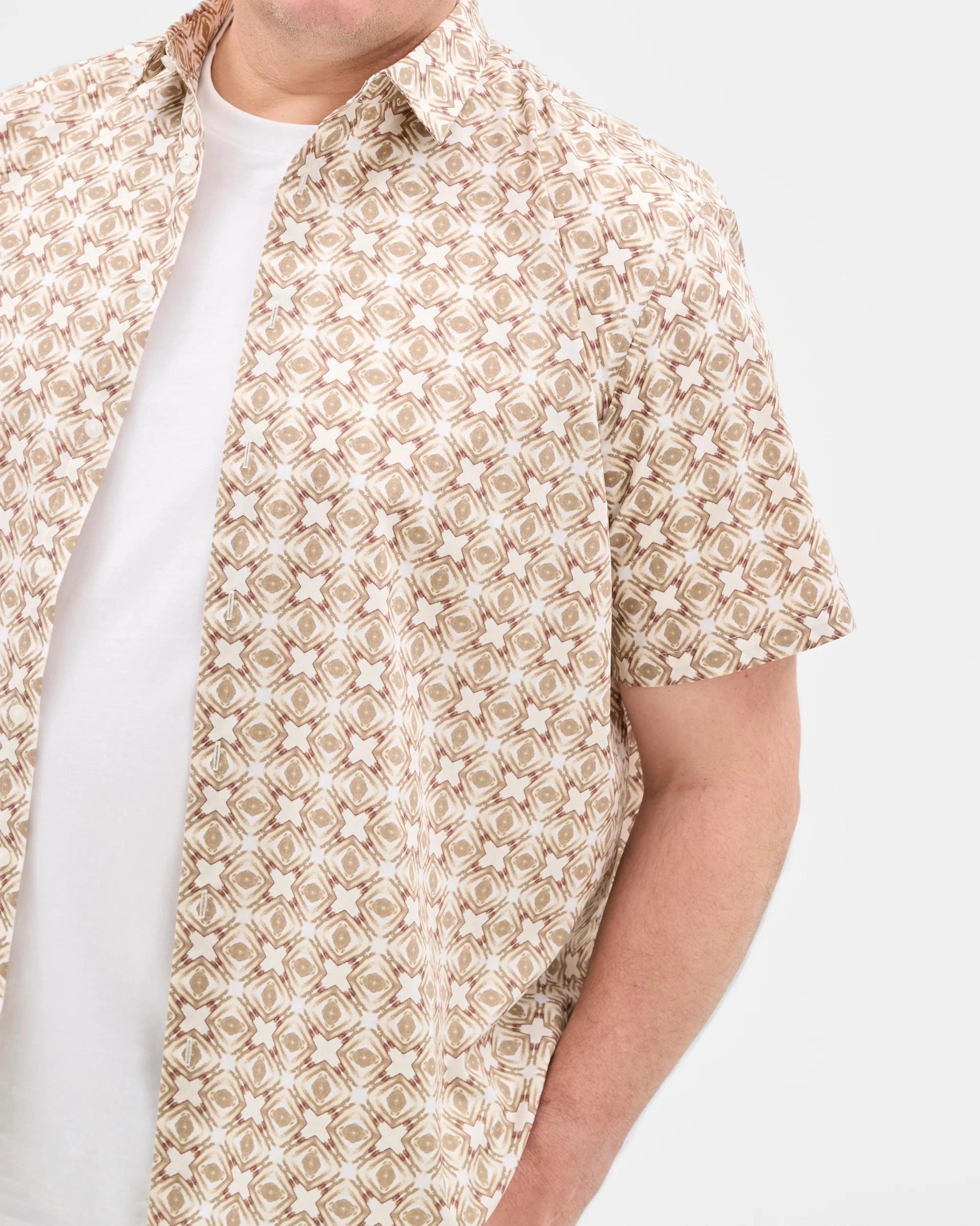 3 Target Plus Size Australian Cotton Business Shirt NEUTRAL GEO, 3 of 6