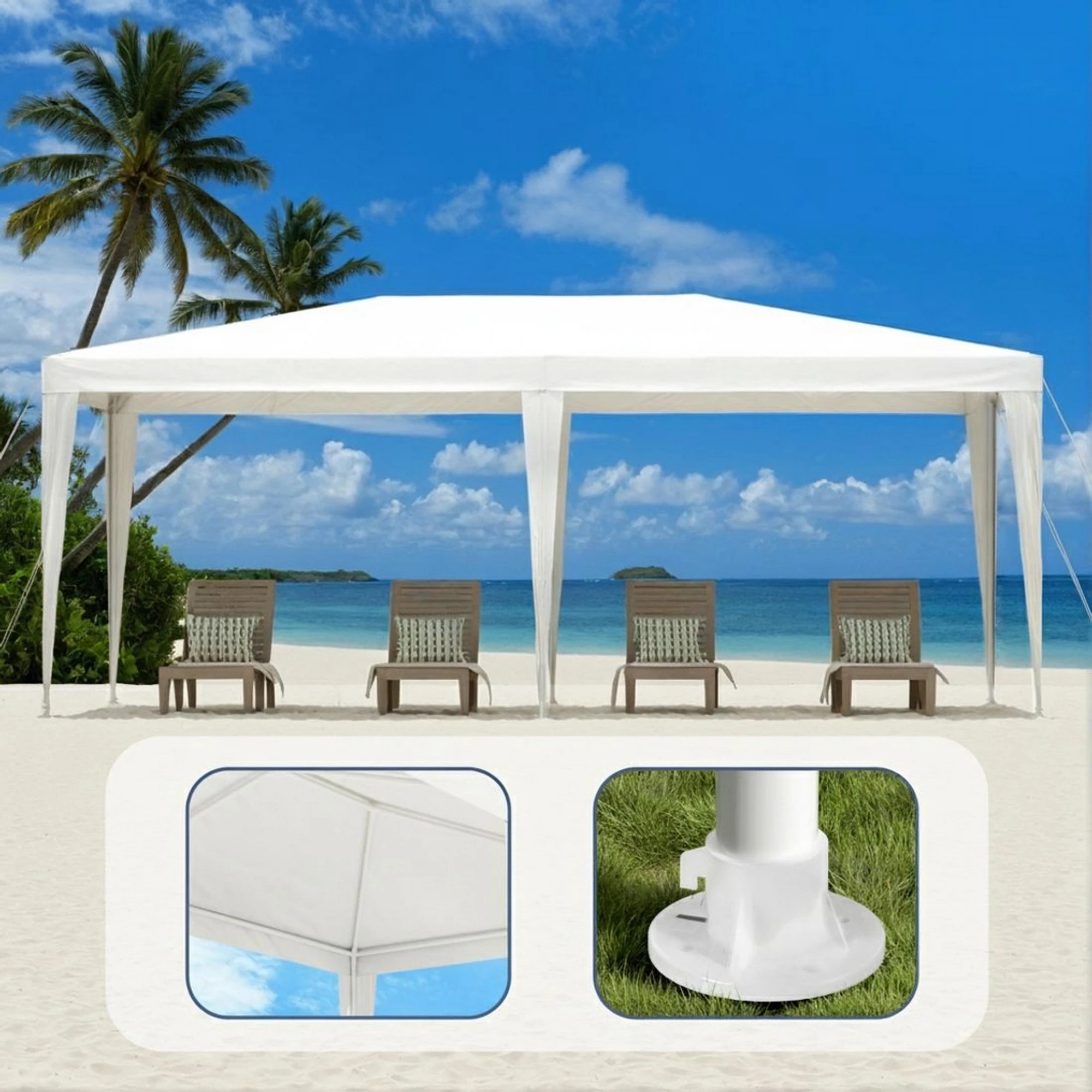 6 Instahut Gazebo  Wedding Party Marquee Tent Outdoor Event Camping Canopy Shade - White, 6 of 7