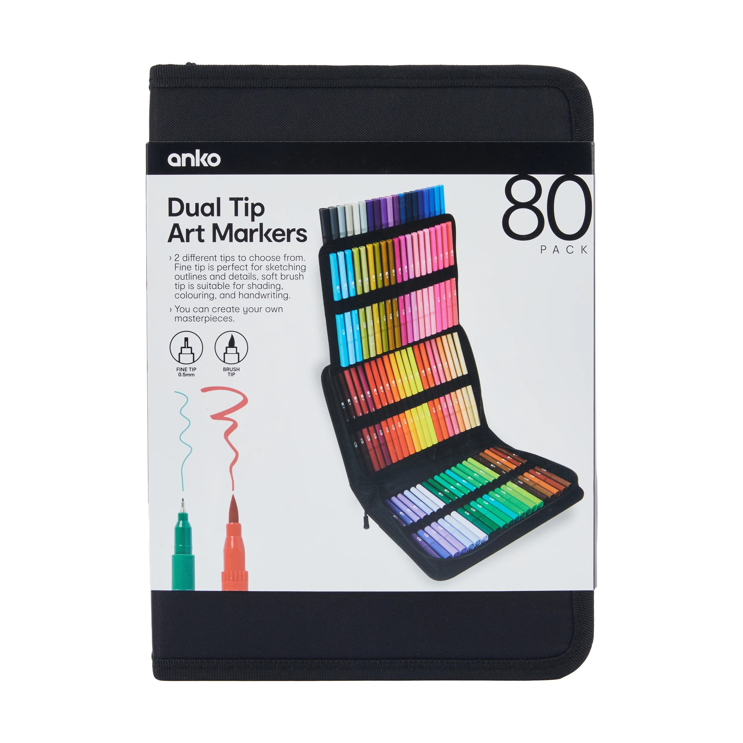 1 80 Pack Dual Tip Art Markers, 1 of 8