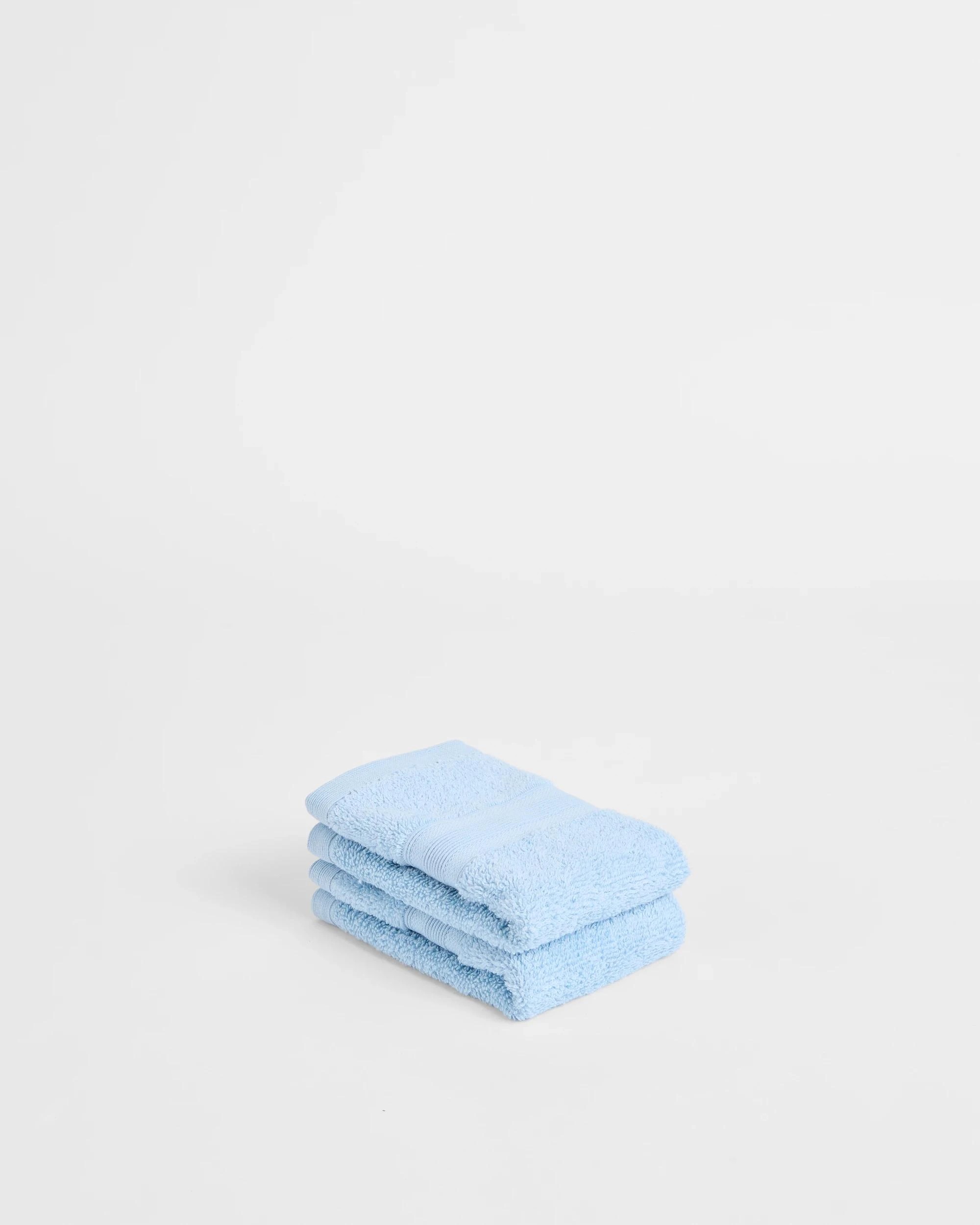 1 Grandeur Australian Cotton Face Washers 2 Pack - Blue, 1 of 4