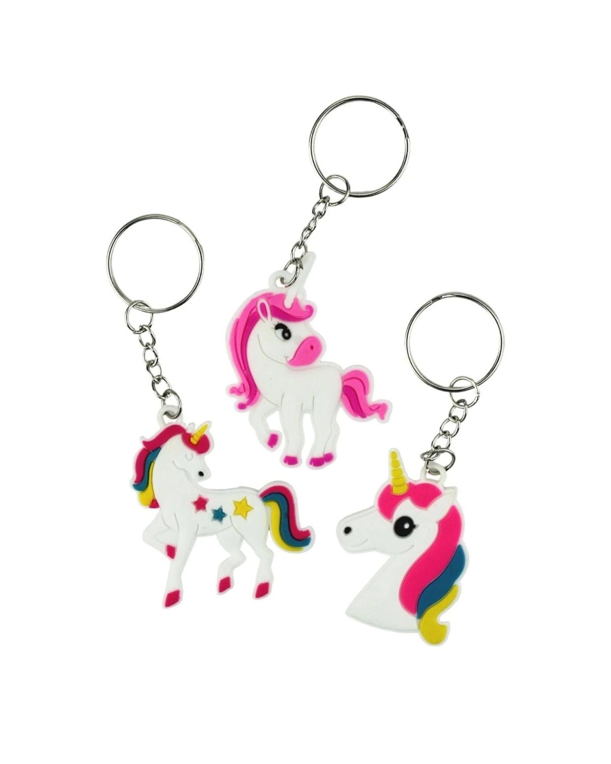 1 Artwrap Unicorn Keyrings Pack of 3 - Multi, 1 of 2