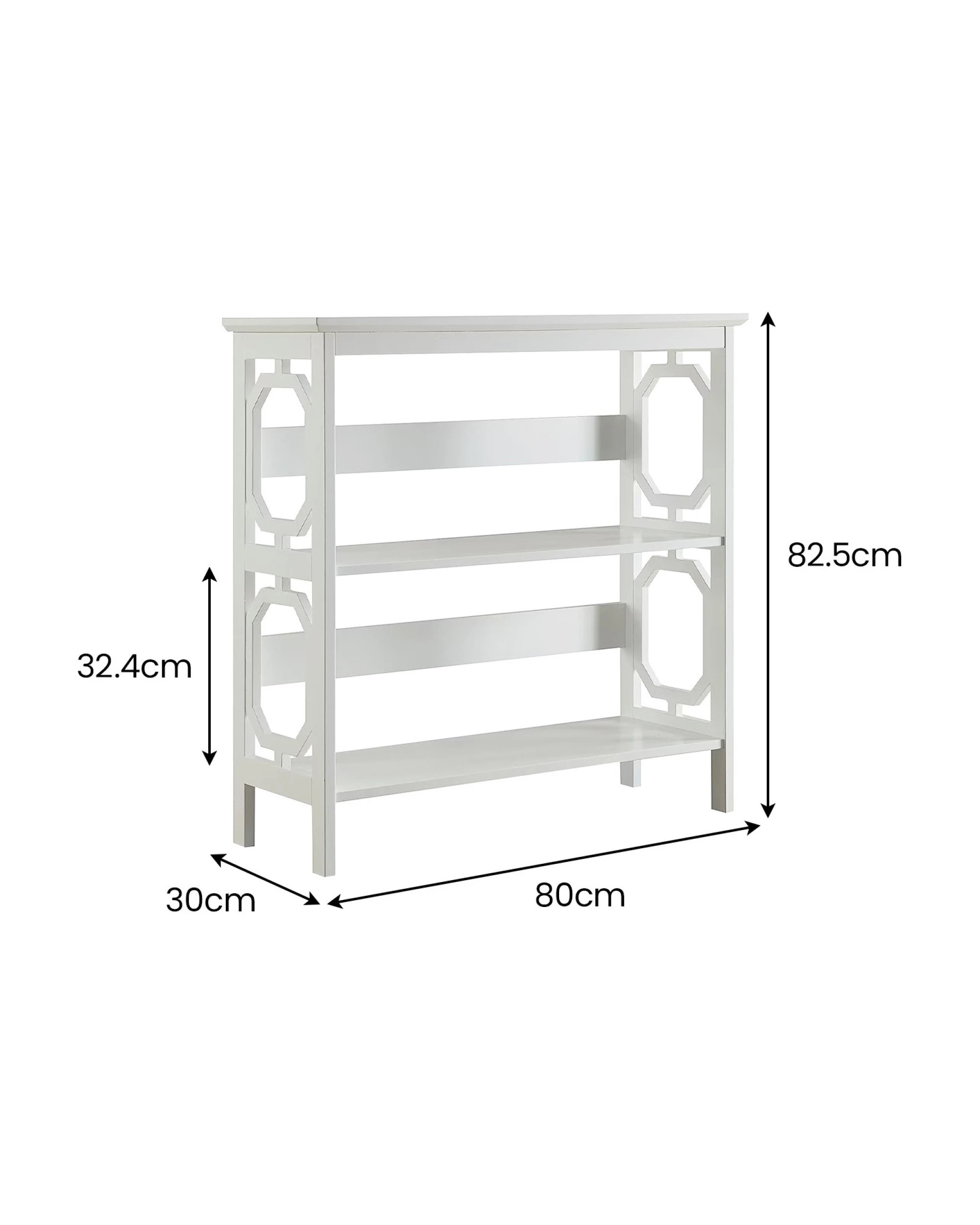 2 Sarantino Laurel 3-tier Bookshelf Display Rack In White, 2 of 10