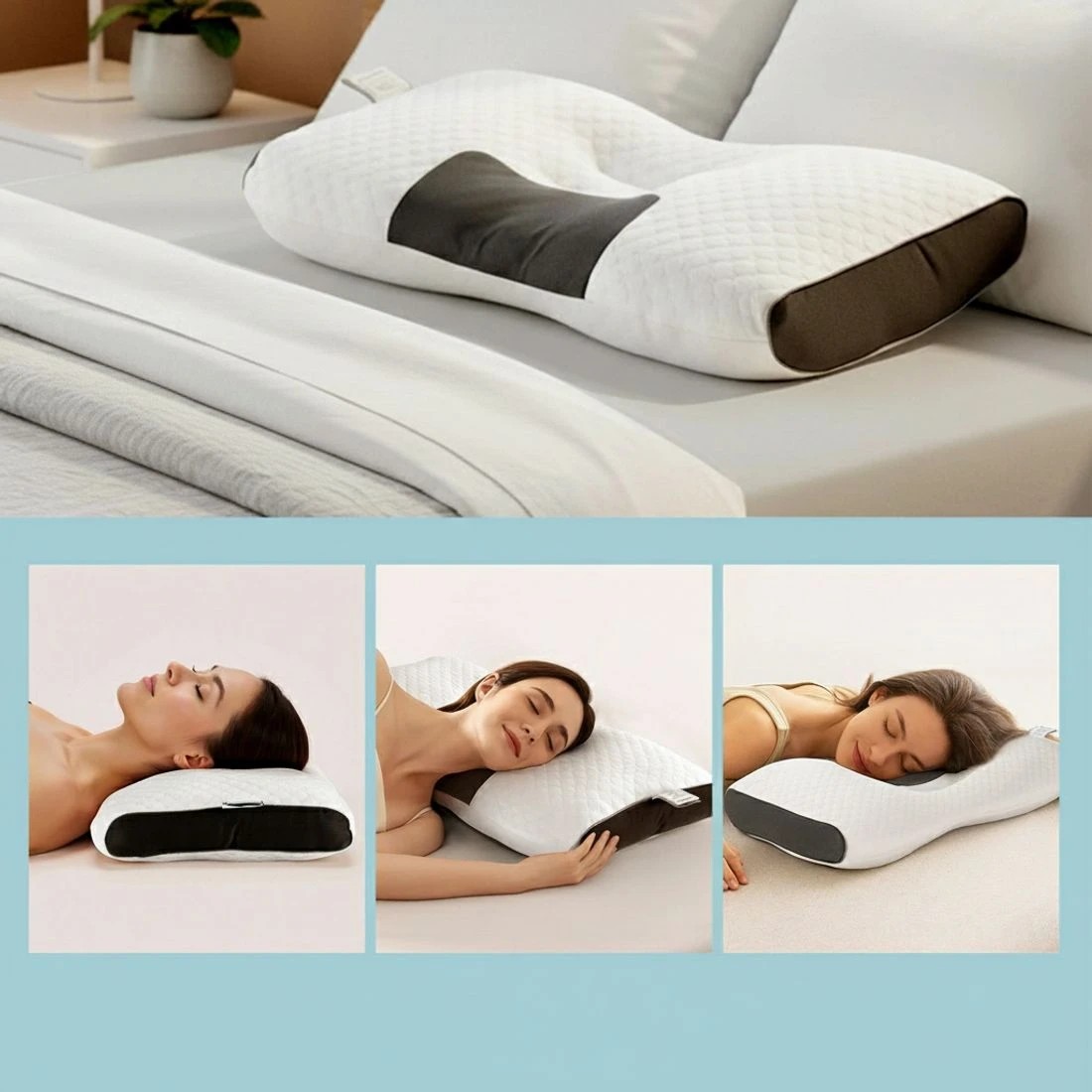 7 Giselle Bedding Contour Pillow Ergonomic Neck Pillow 48X73CM - White, 7 of 8