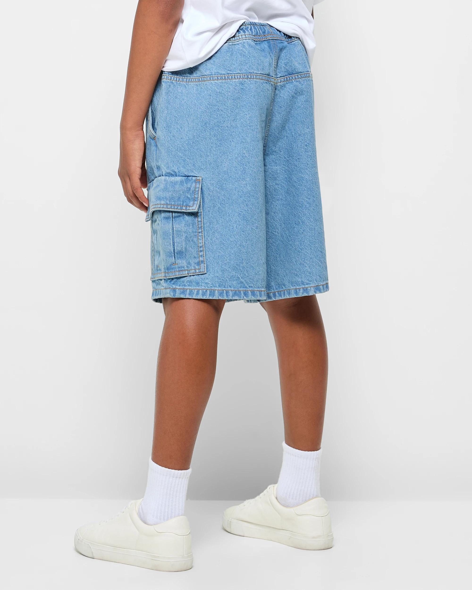 3 Target Denim Cargo Shorts MID WASH, 3 of 5