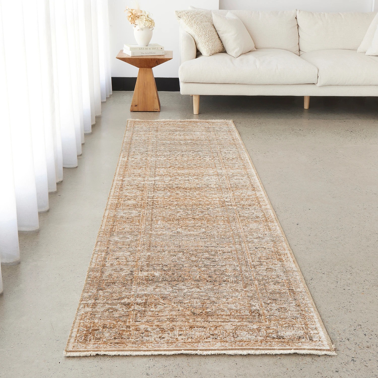 1 Common Ground Rugs Heirloom 01 370x80cm Runner - Large Rug - Grey, 1 of 7