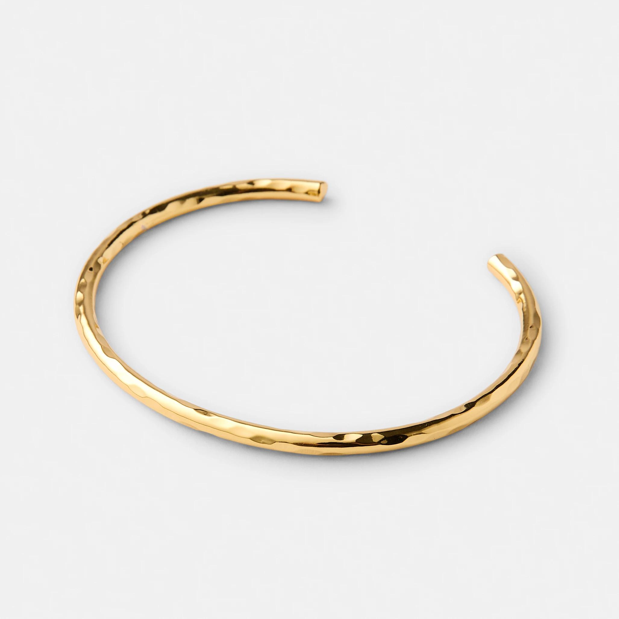 1 18K Gold Plated Molten Cuff Bracelet Gold, 1 of 4