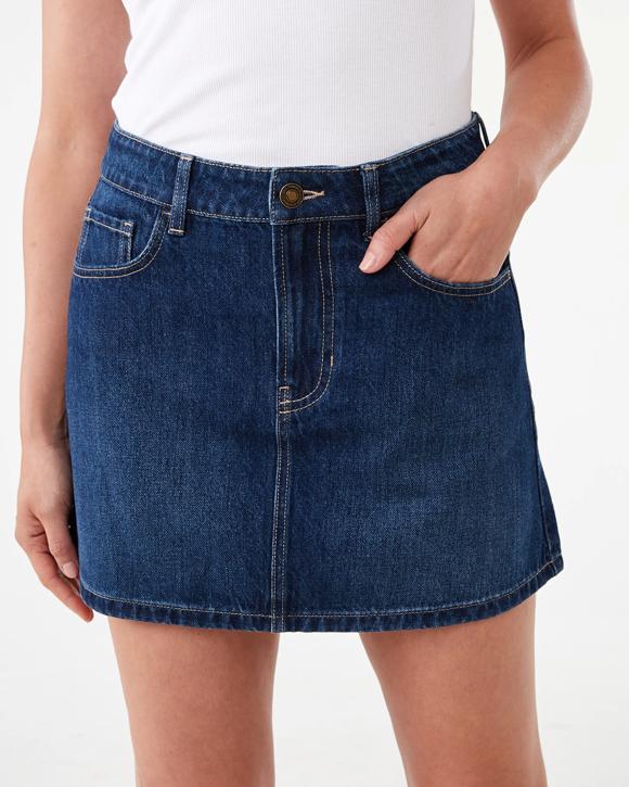 Denim A-Line Mini Skirt