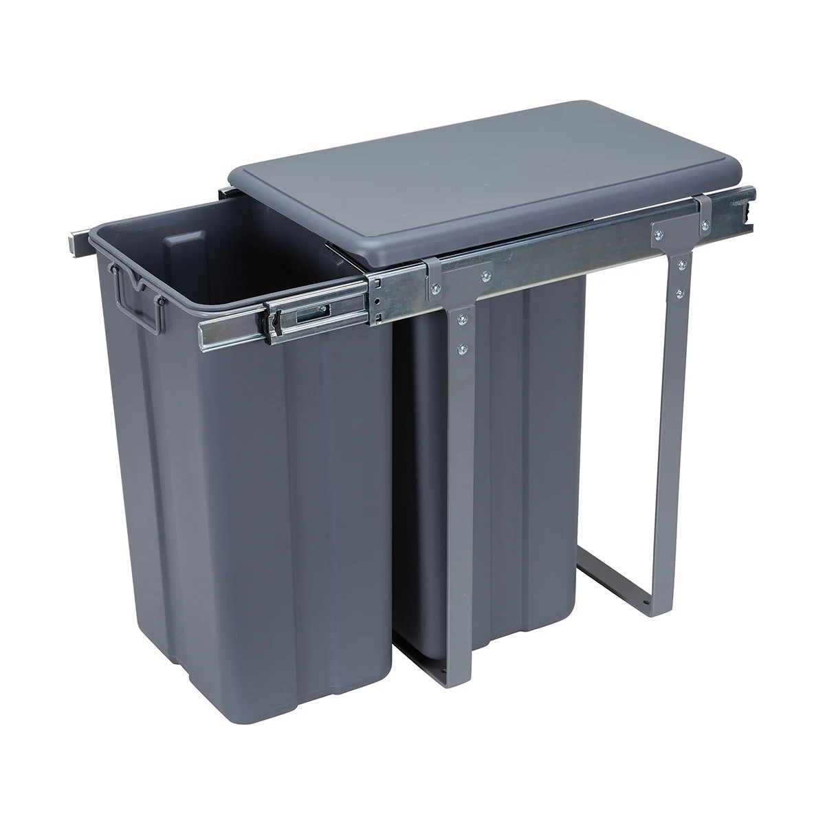 1 2 Section Under the Sink Pull Out Bin, 1 of 10