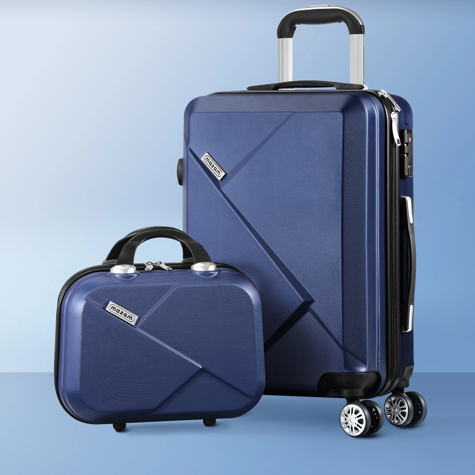 3 Mazam 2PCS Luggage Suitcase Trolley Set - Blue, 3 of 7