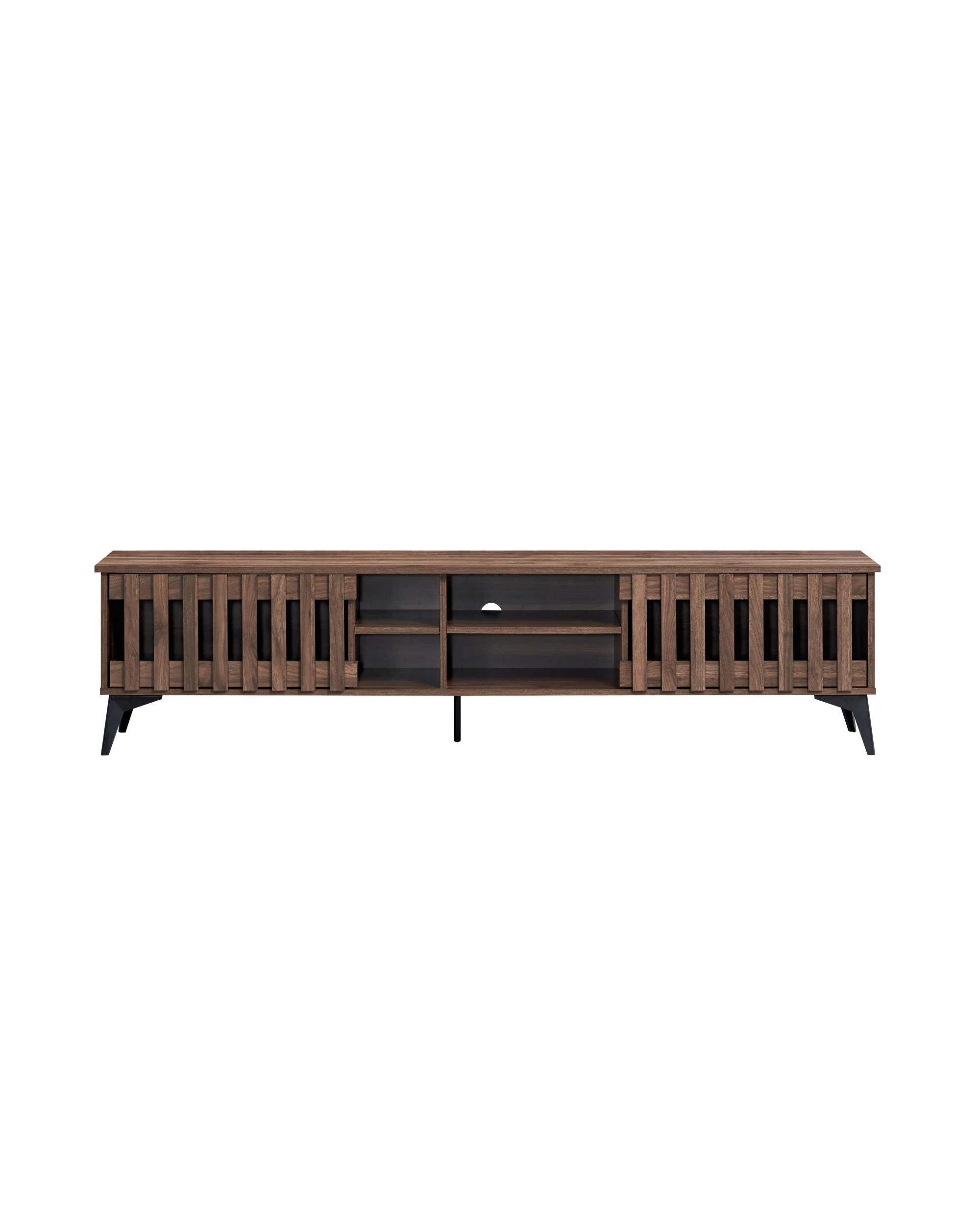 4 Kodu Entertainment Unit TV Cabinet TV Stand 180cm 2 Doors Walnut - Brown, 4 of 8