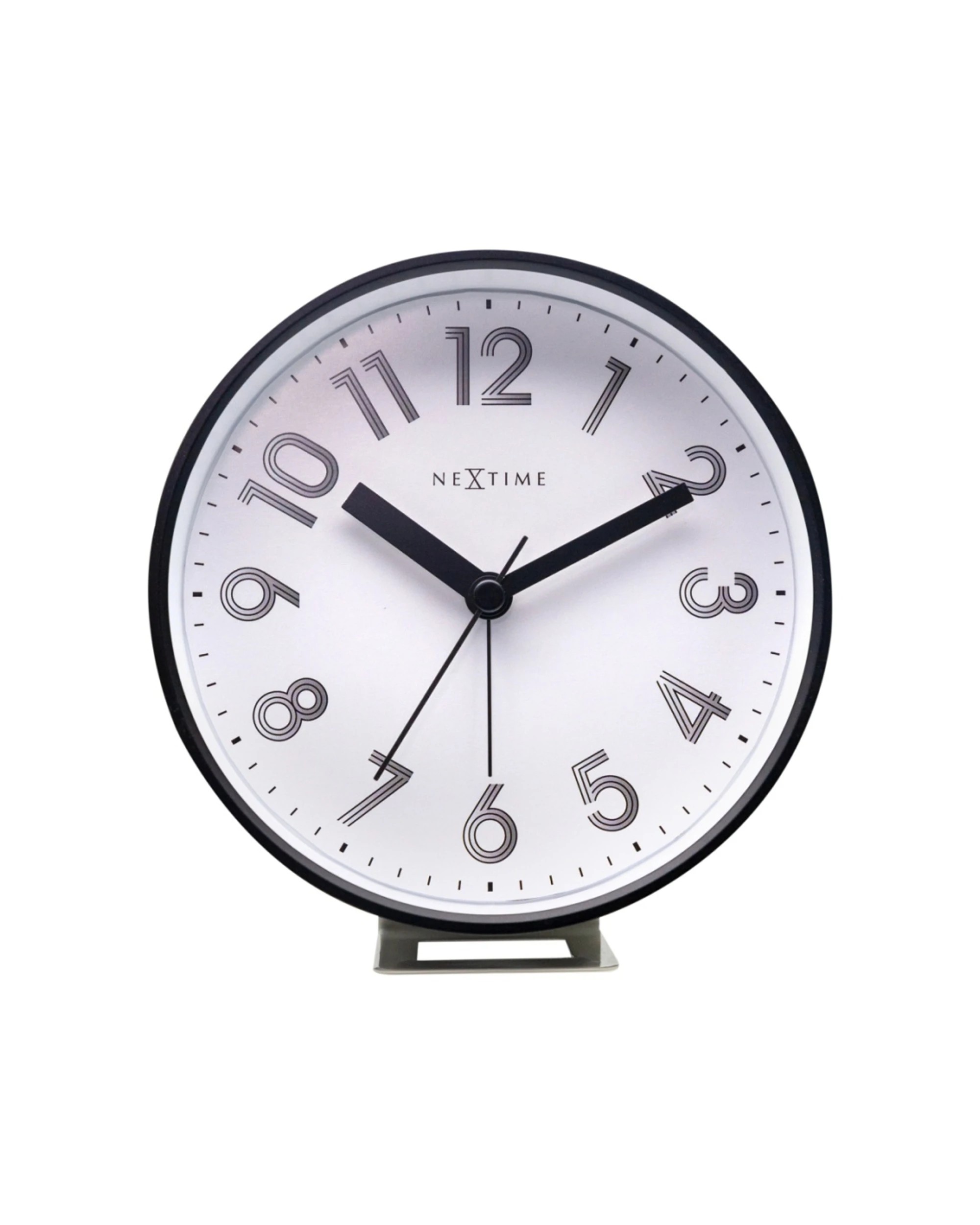 1 NEXTIME Reflect Alarm Clock Silent Movement Night Light Wall Table Use - White, 1 of 7