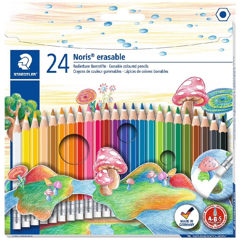 1 Staedtler Noris Erasable Coloured Pencils 24 Pack, 1 of 6