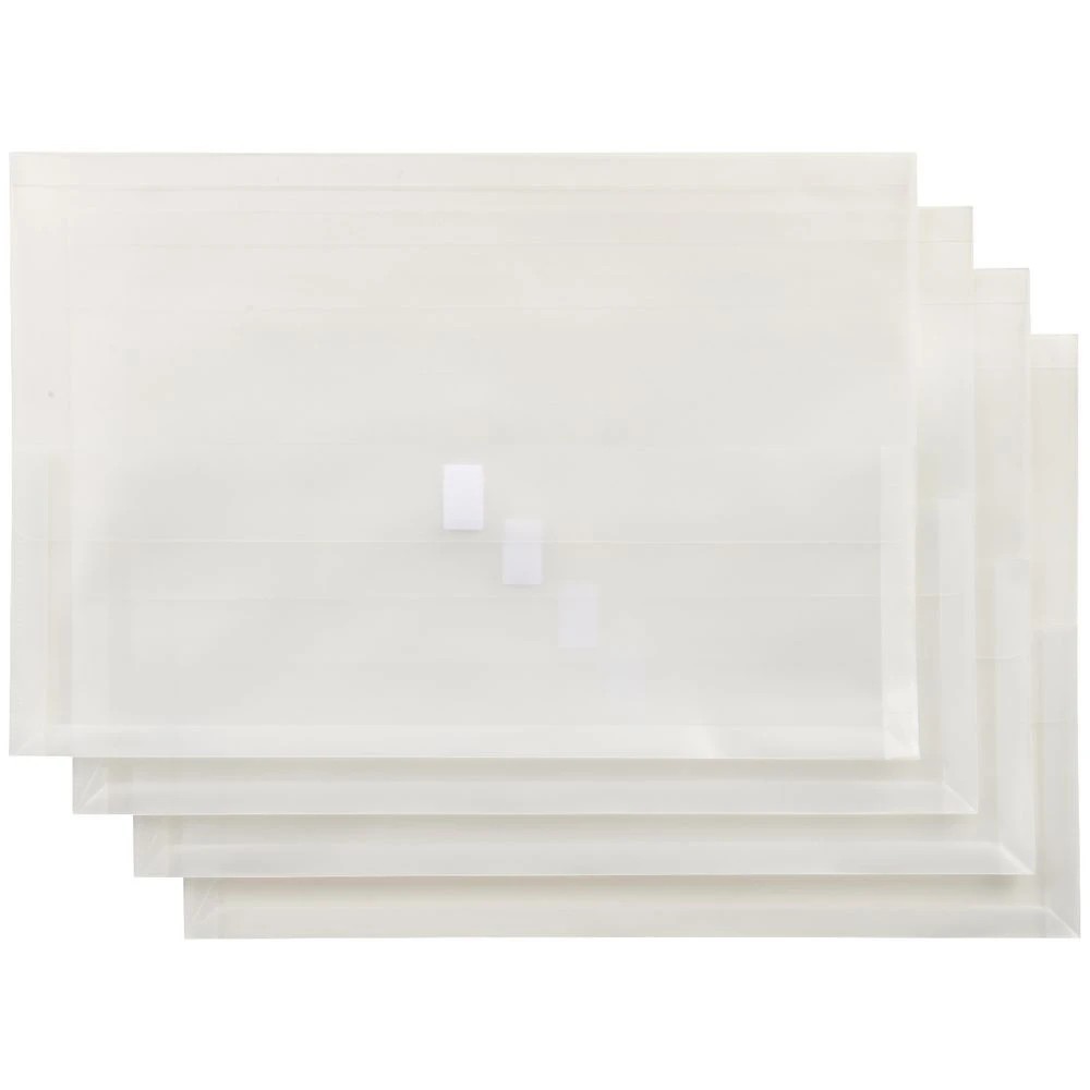 2 J.Burrows Document Wallet Clear 4 Pack, 2 of 3