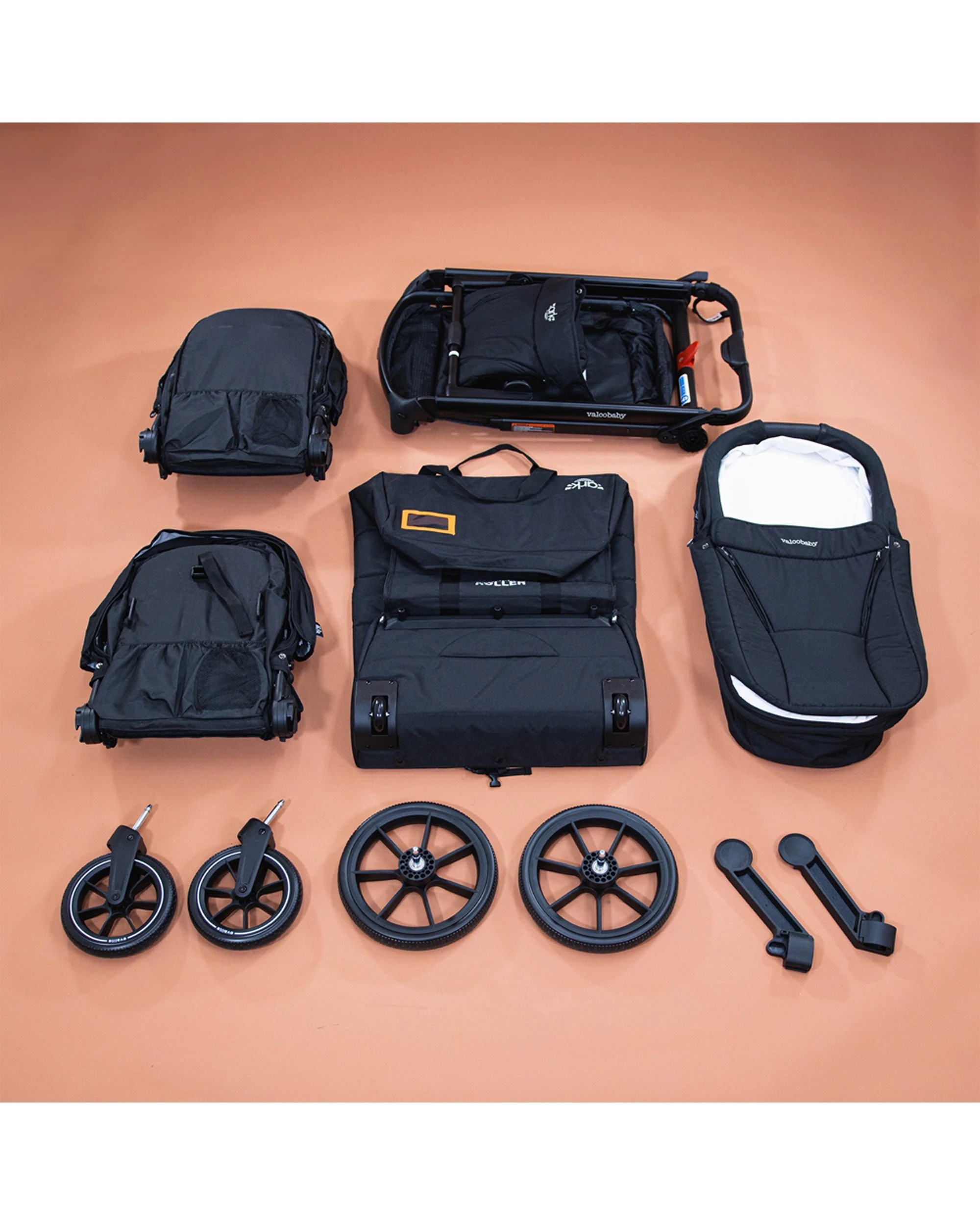 4 Valcobaby Ark Pram Stroller Roller Universal Travel Bag With Padded Wheels - Black, 4 of 4