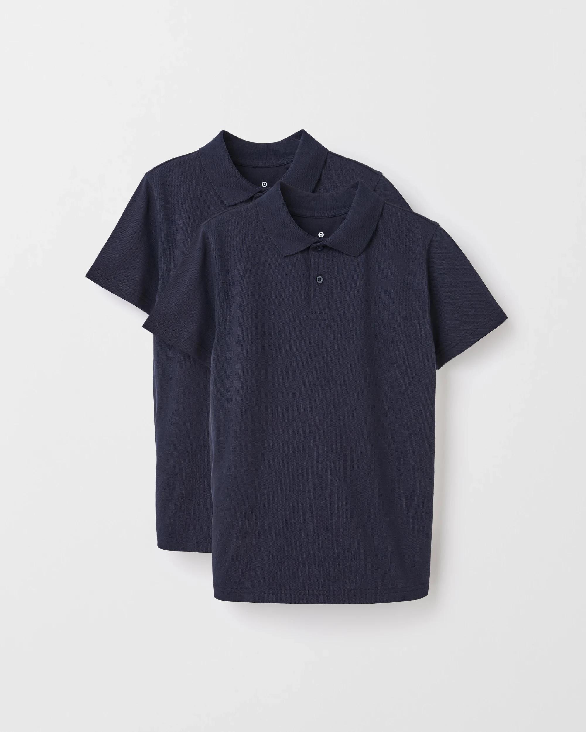 1 Target Australian Cotton 2 Pack Short Sleeve Polo T-Shirt NAVY BLUE, 1 of 3