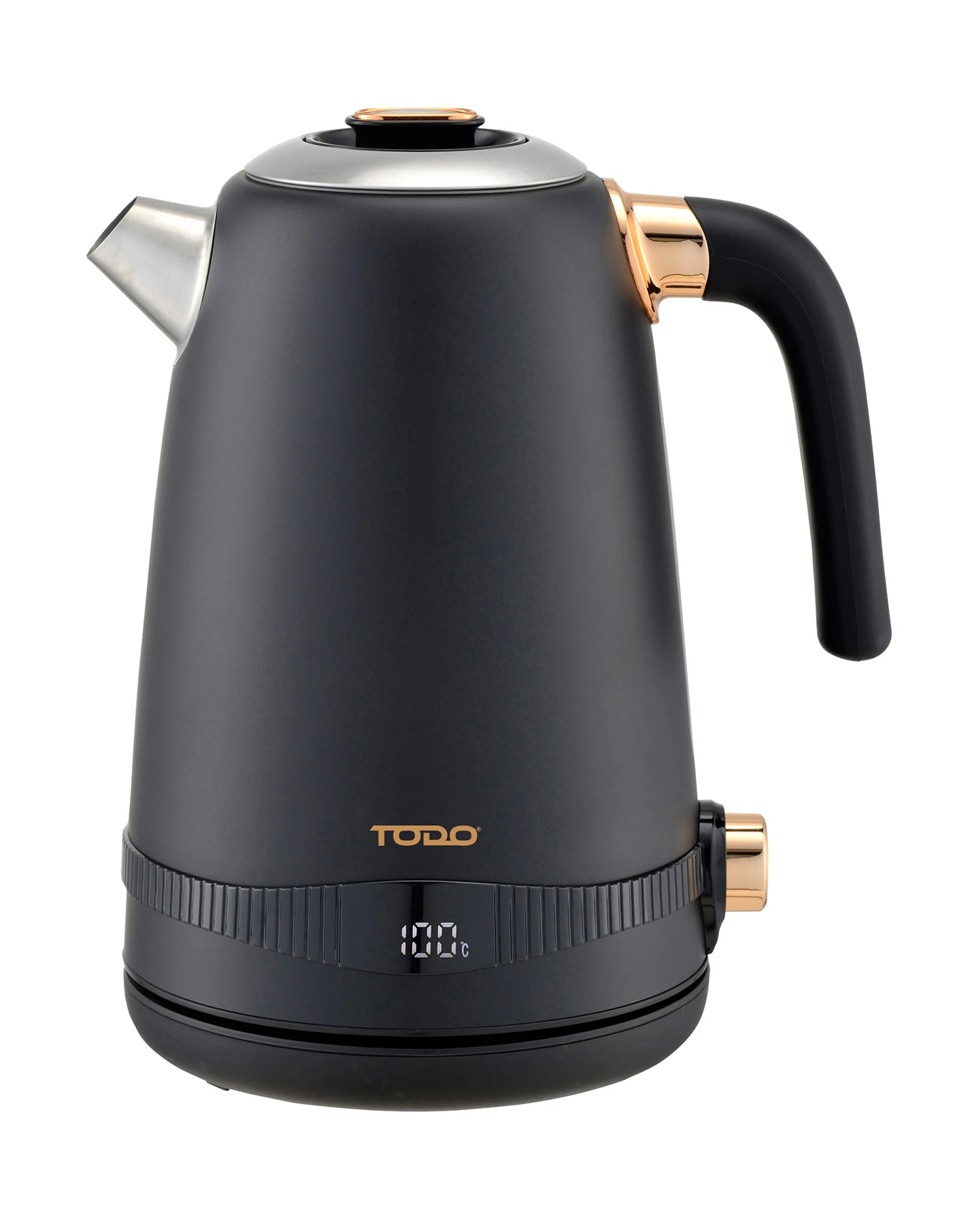1 TODO 1.7L Stainless Steel Cordless Kettle Keep Warm Electric Led Water Jug - Black, 1 of 6