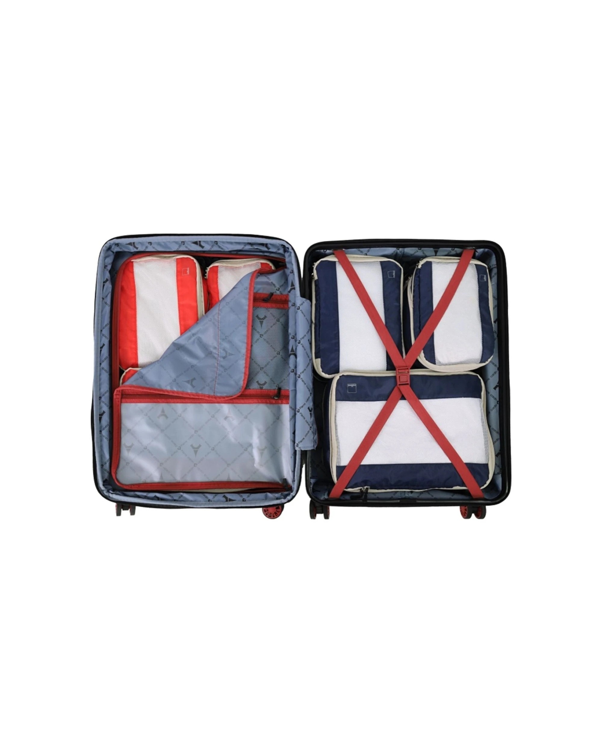 2 Pierre Cardin 4 Wheel Large Hard-Shell Suitcase Travel Luggage 80cm - Red, 2 of 6