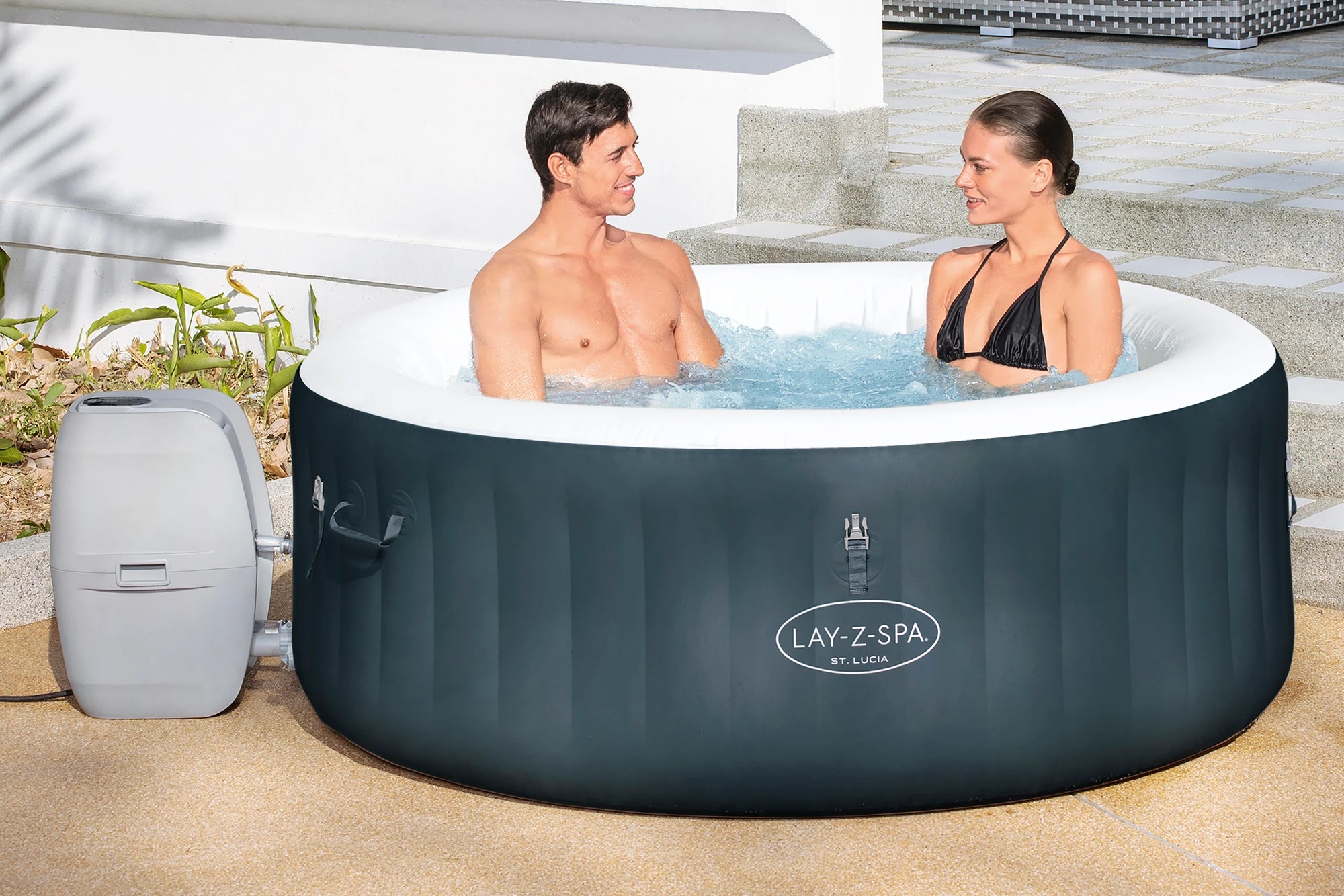 1 Bestway Lay-Z-Spa St. Lucia Inflatable Portable Spa, 1 of 8