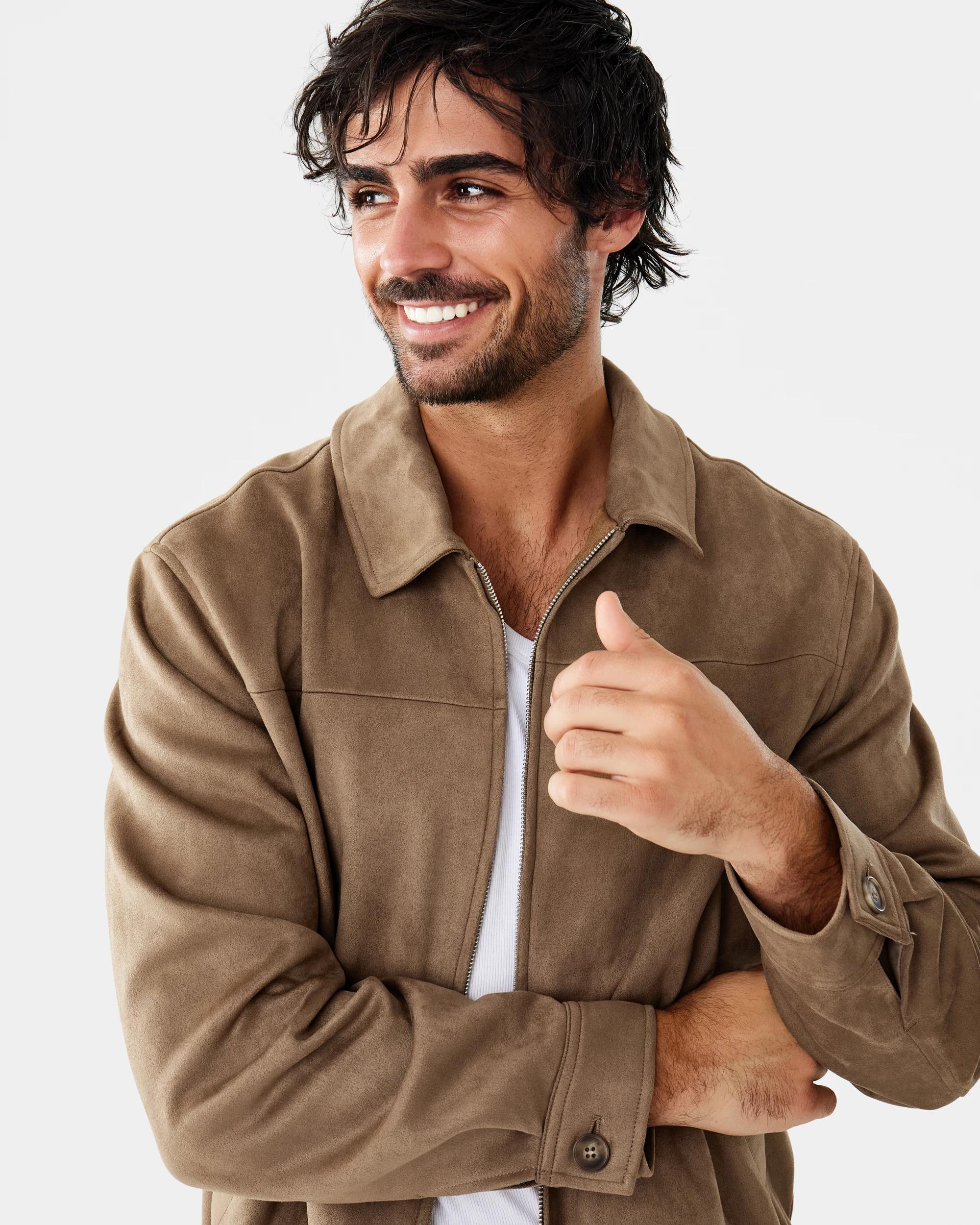 9 Suedette Bomber Jacket Brn Clay, 9 of 10