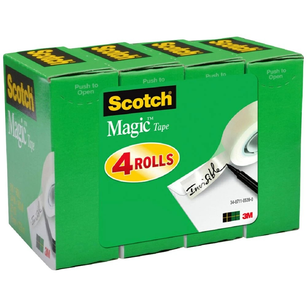 1 Scotch Magic Tape 19mm x 20m 4 Pack, 1 of 6