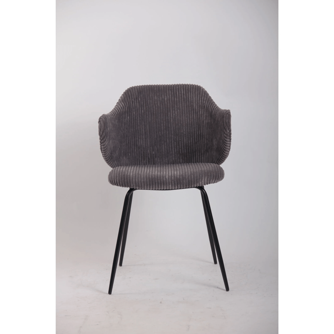 2 BR Home Set of 2 Dining Chairs with Corduroy Cord Fabric in Dark Grey Lincoln, 2 of 7