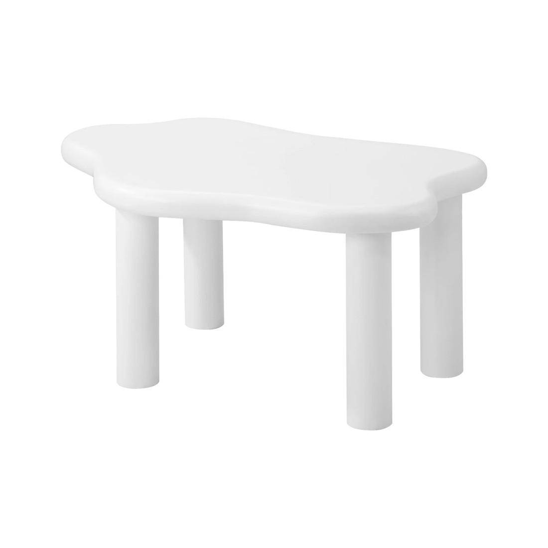 7 Oikiture Coffee Table Side Tables Sofa Cafe Desk Cloud Irregular
 - White, 7 of 10