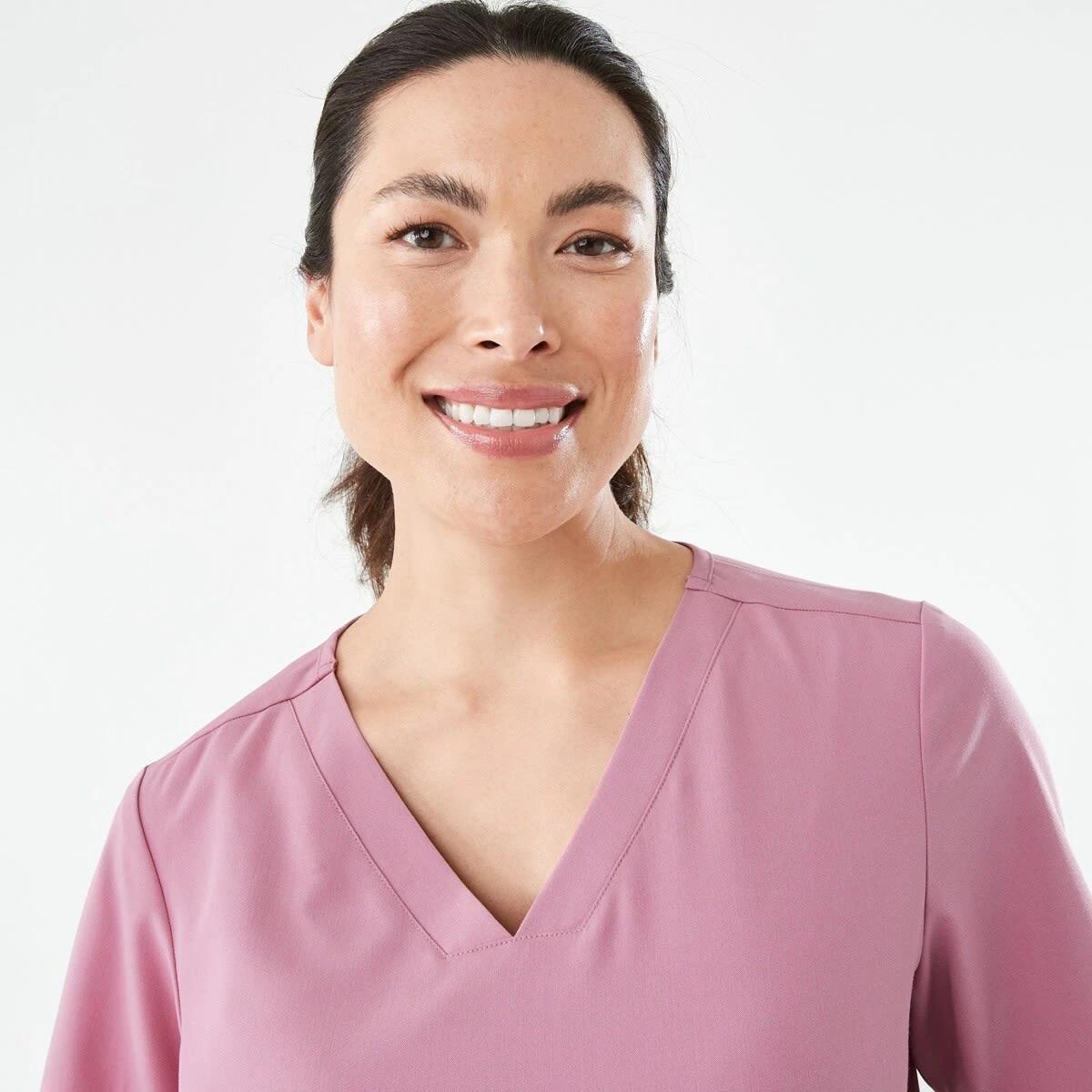 4 Work Short Sleeve Scrub Top Pnk Rose, 4 of 8