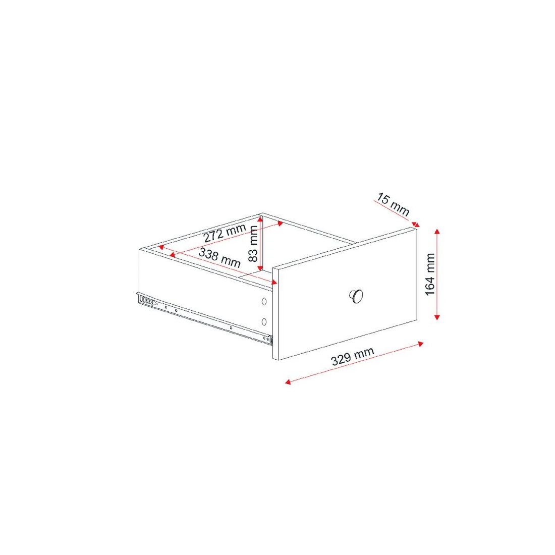 4 Horsen Cube Insert With 2 Drawers Oak, 4 of 5