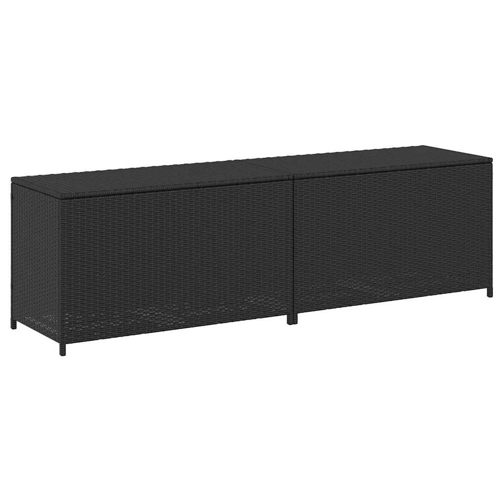 2 Vidaxl Garden Storage Box Poly Rattan - Black, 2 of 10