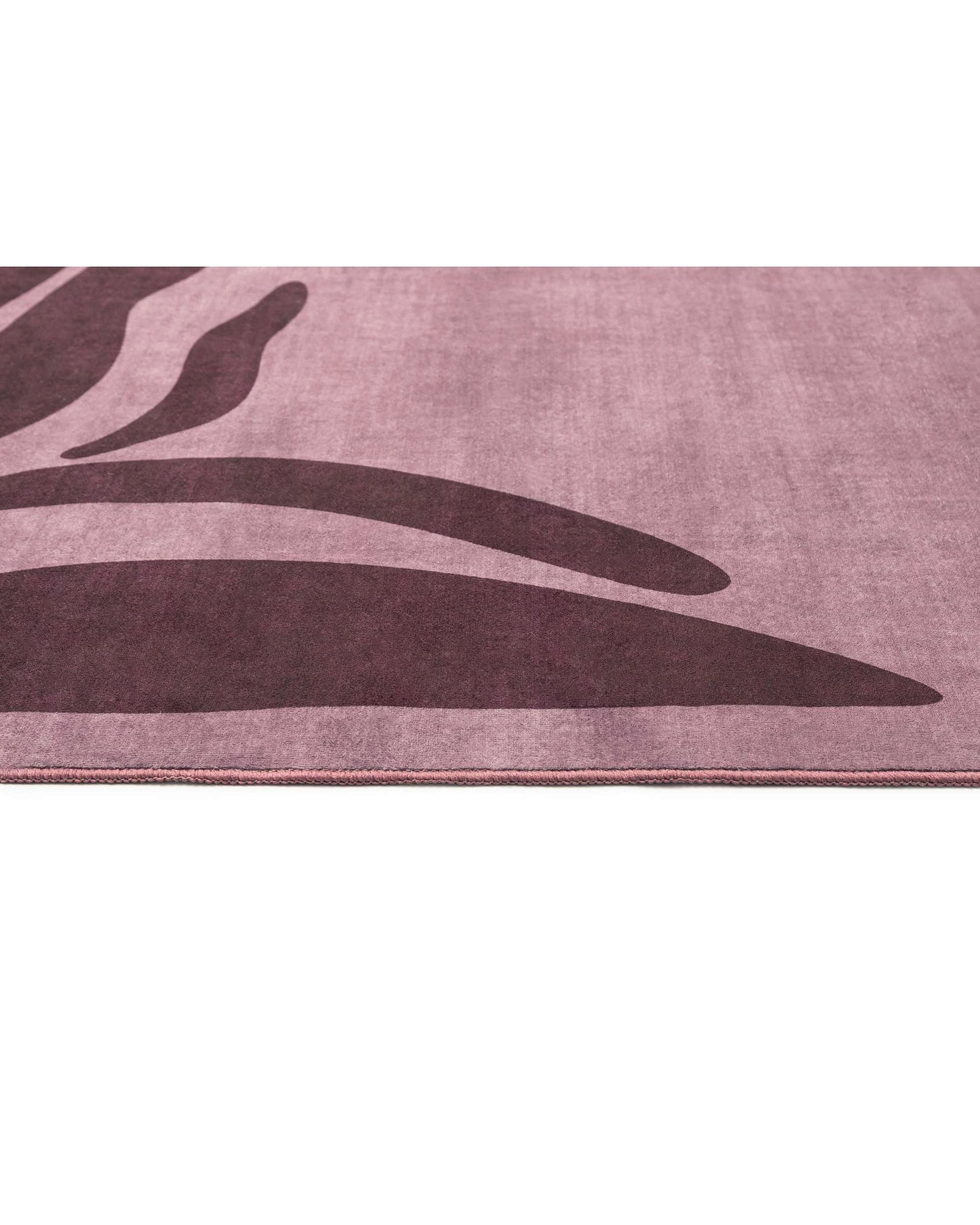 6 Loopsie Pasto Tonal Botanical Border Washable Rug-220cm x 150cm - Purple, 6 of 8