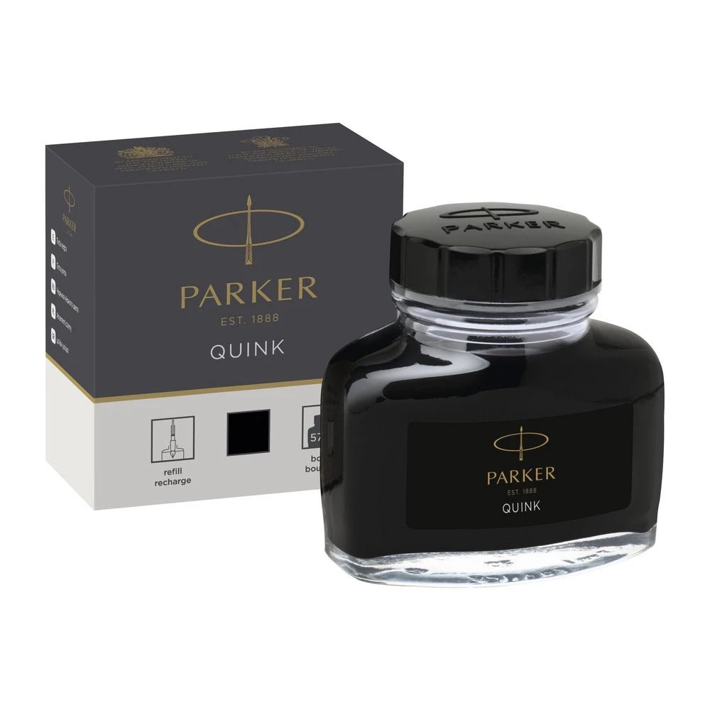 3 Parker Quink Ink Bottle Permanent Black 57 mL, 3 of 7