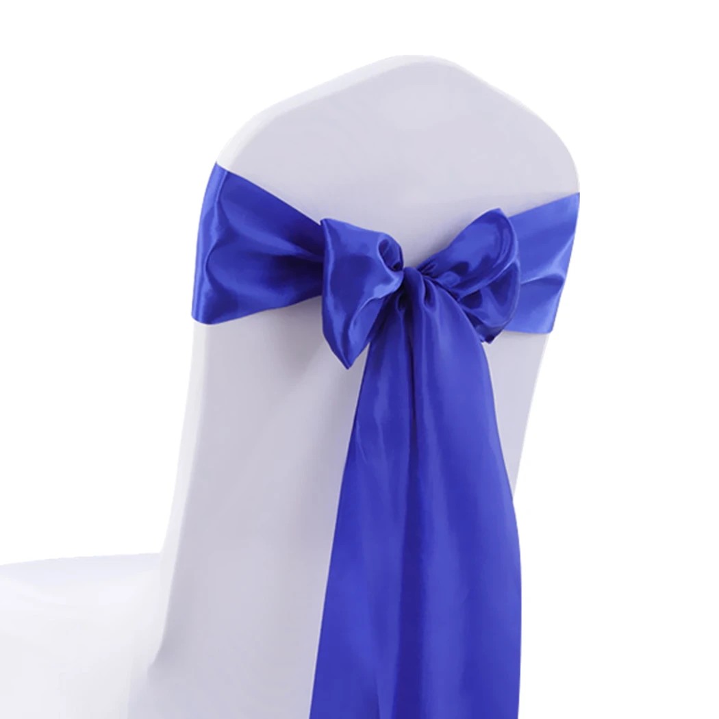 6 Traderight 50 Pcs Satin Chair Sashes - Blue, 6 of 7