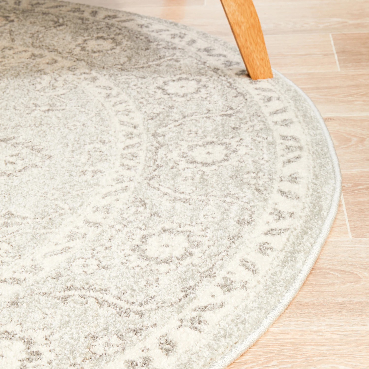 6 Common Ground Rugs Encore 261 200x200cm - Medium Round Power Loomed Pet Friendly Rug - Silver, 6 of 9