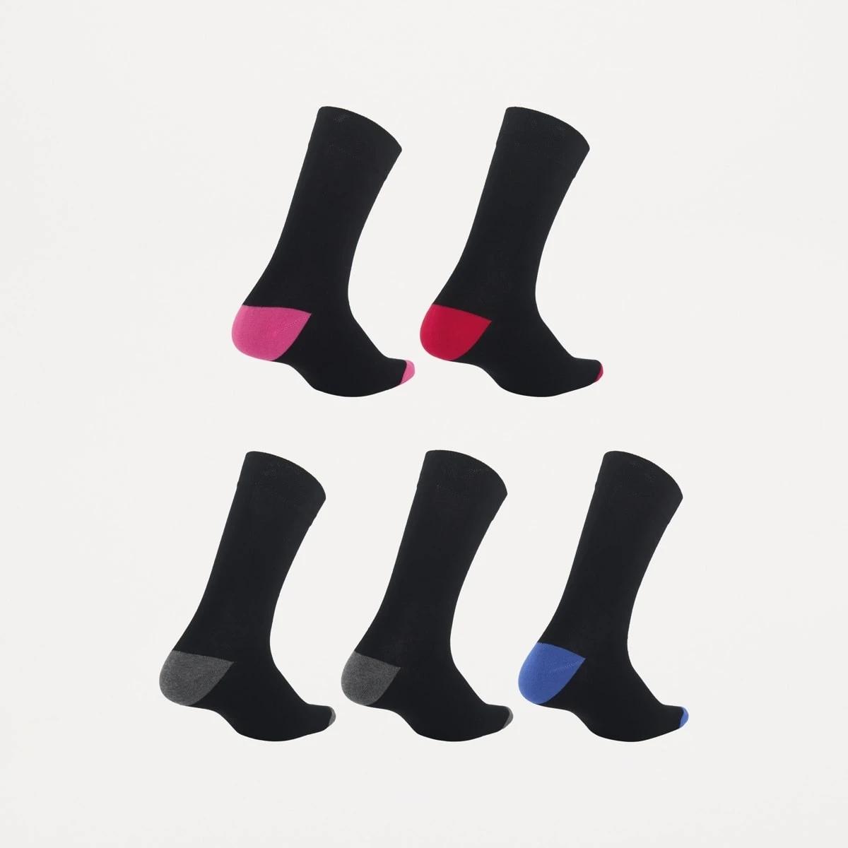 2 5 Pack Embroidered & Plain Socks BIRDS TROPPO, 2 of 3