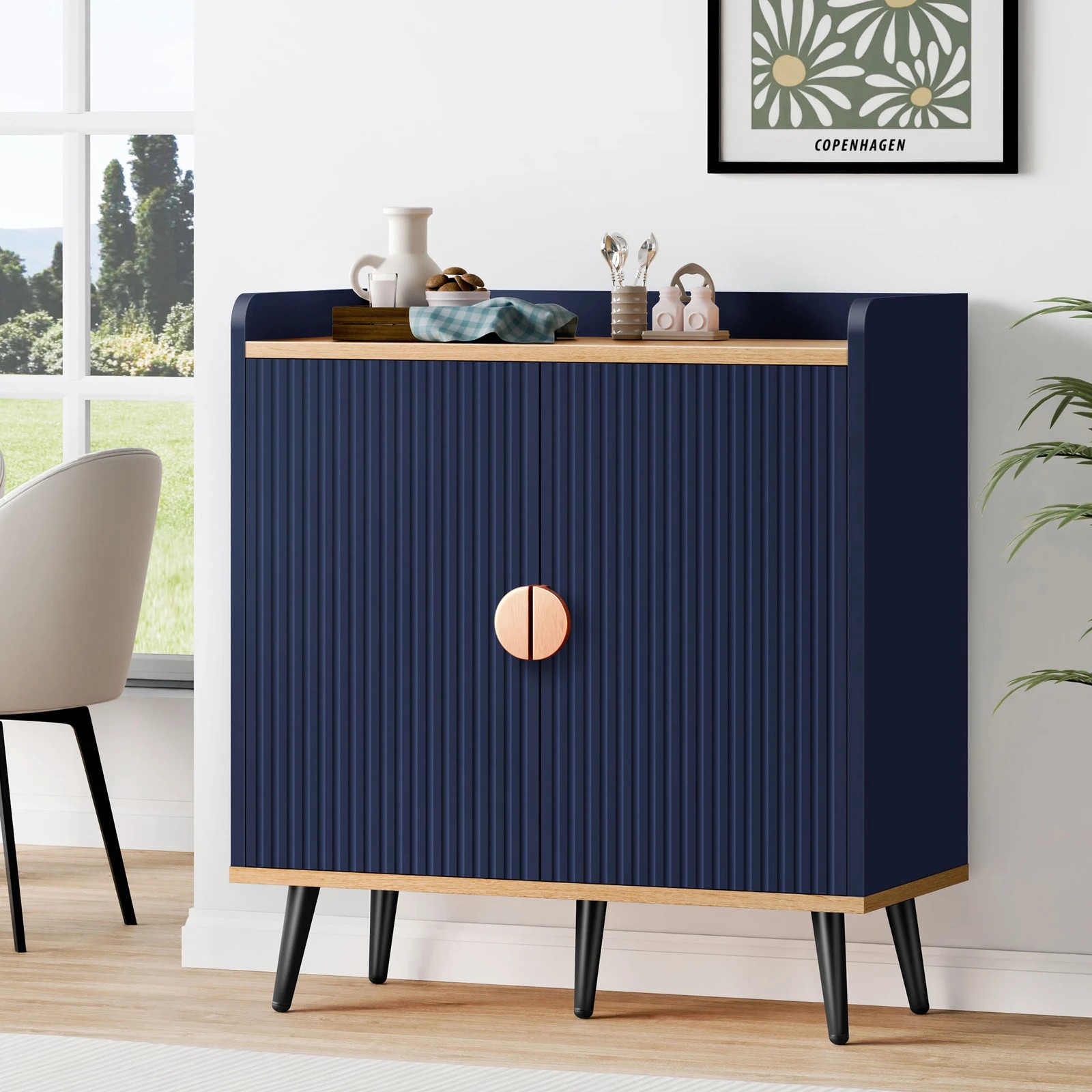 2 Alfordson Buffet Sideboard Cabinet Storage - Blue, 2 of 10