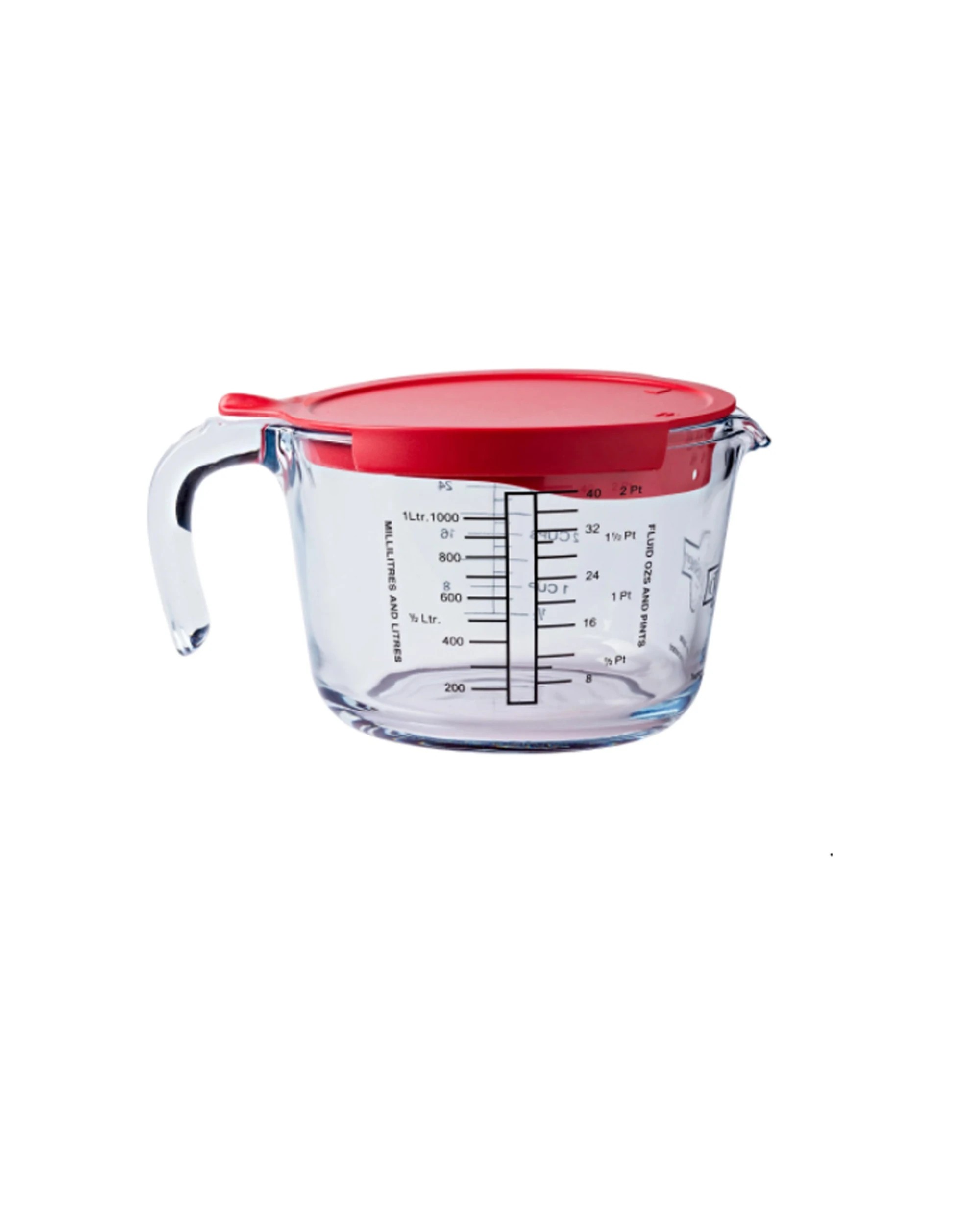 1 O'Cuisine Borosilicate 1L Measuring Jug with Lid Made in France - Plain, 1 of 9
