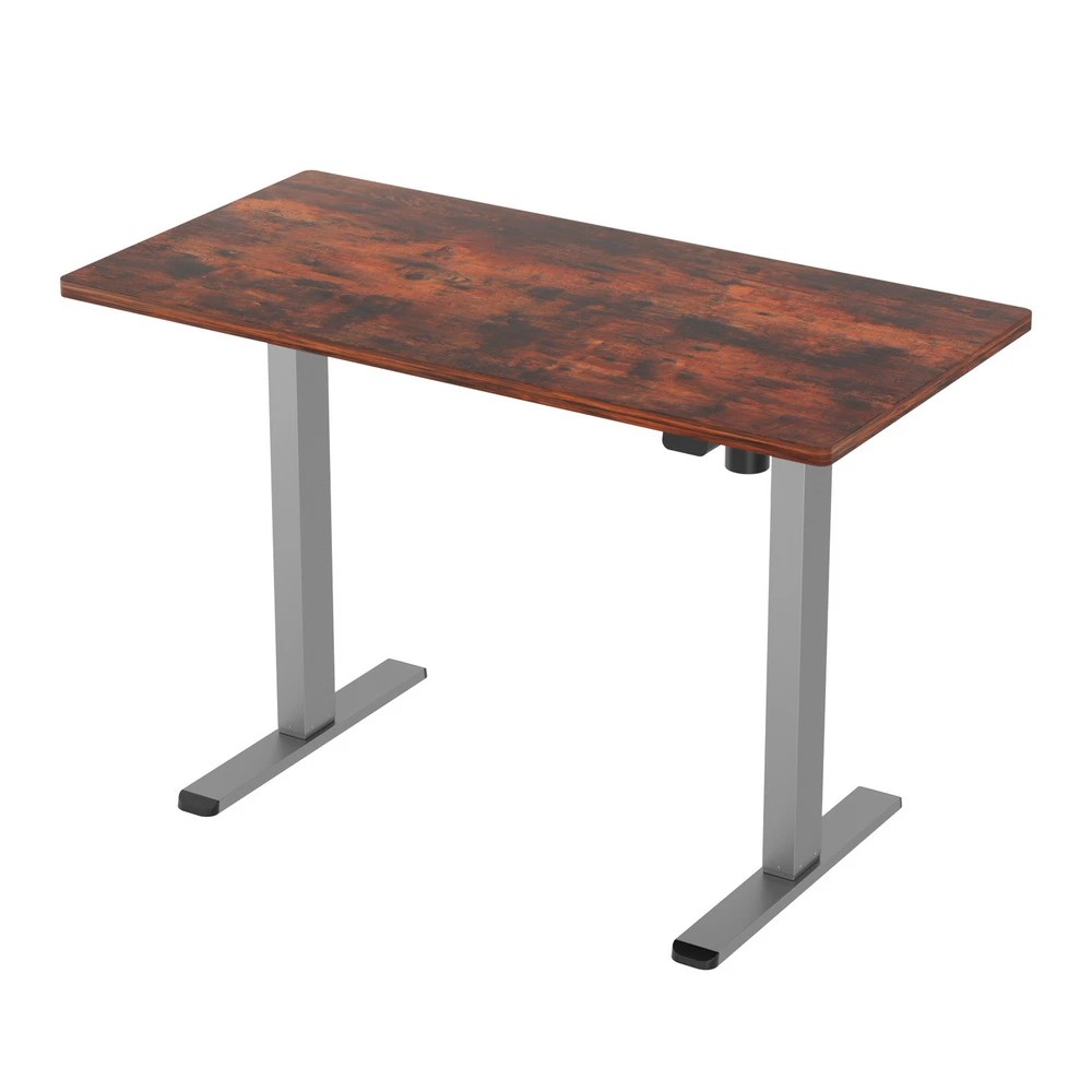 1 Artiss Standing Desk Motorised 120CM Rustic - Brown, 1 of 6