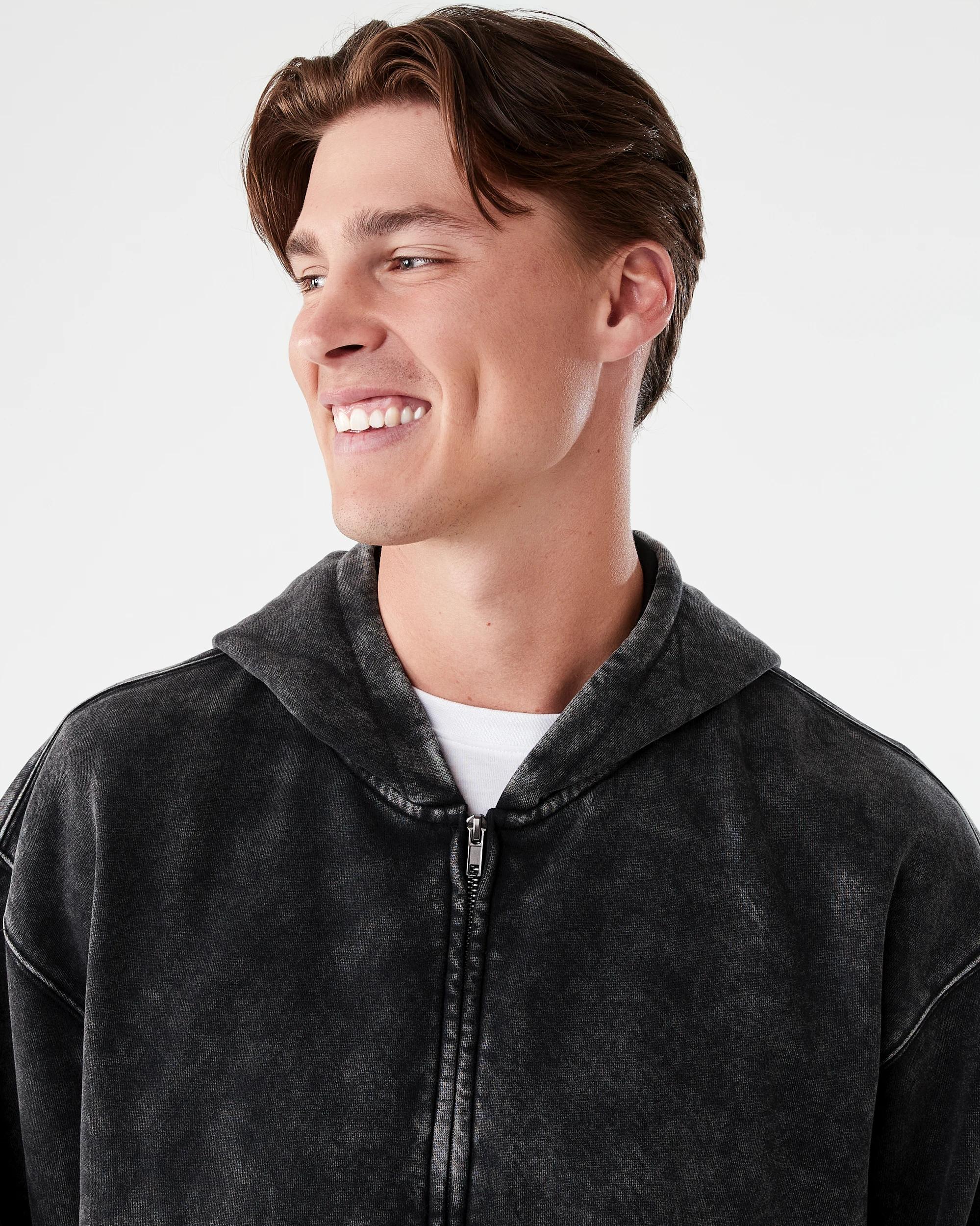 5 Boxy Zip Through Hoodie Black, 5 of 8