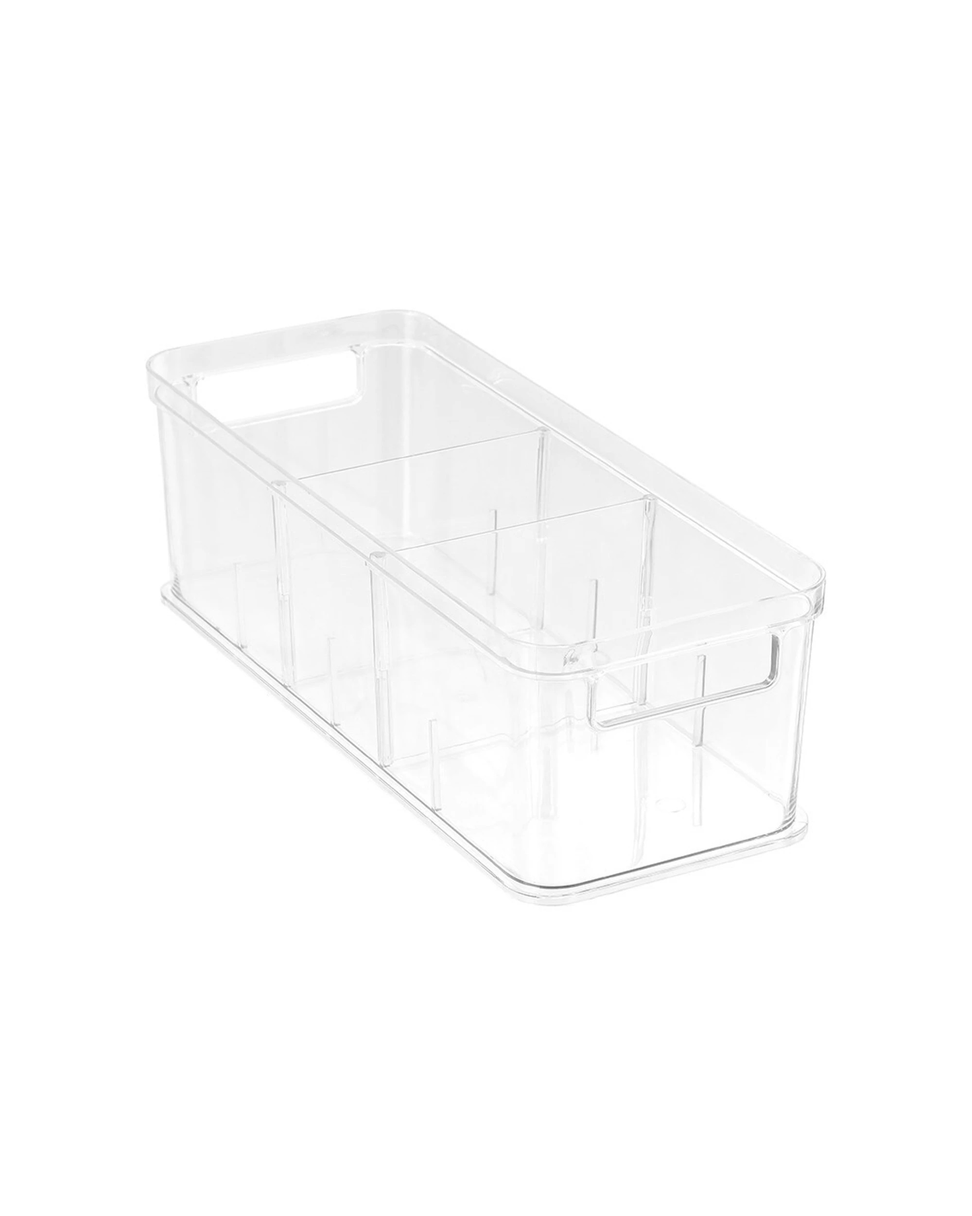 3 BOXSWEDEN Crystal 35x14cm Storage Tray Adjustable Dividers 2 Pack Plastic, 3 of 5