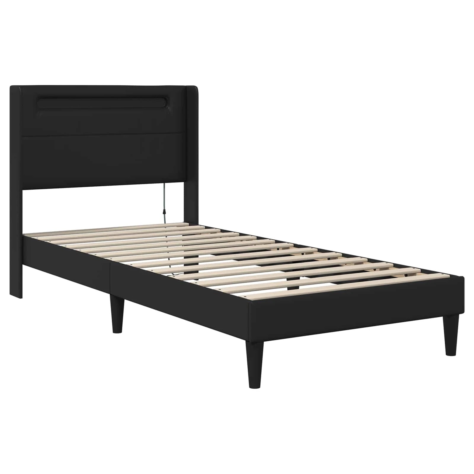 7 Vidaxl Bed Frame With Mattress Black Bed Frame - Black - Single Bed - Black, 7 of 10