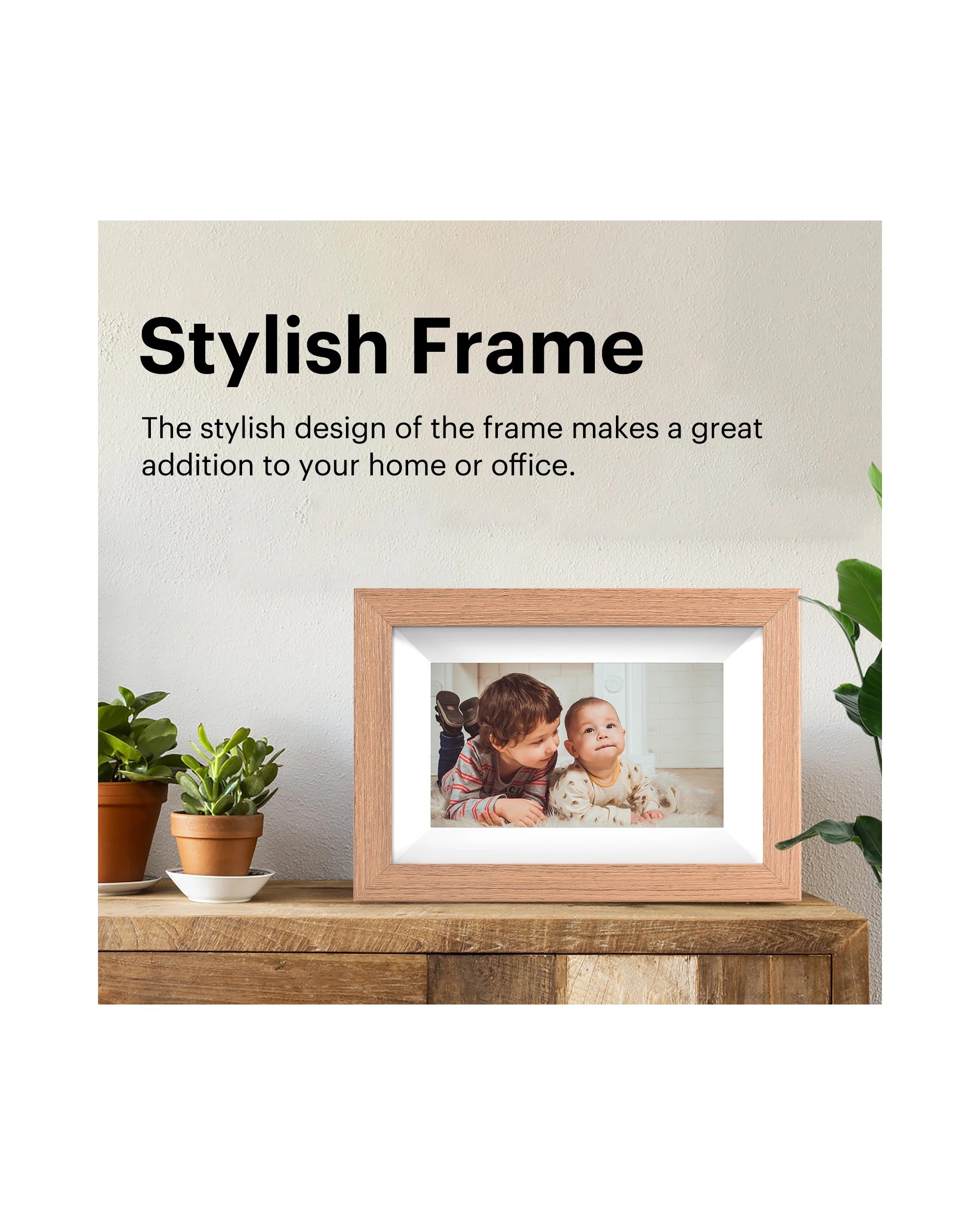 3 Kodak RCF-702W 7 Inch Wi-Fi Photo Frame Wooden, 3 of 6