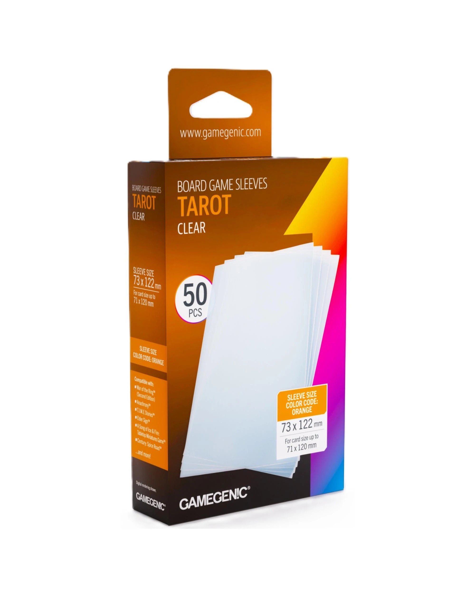 1 Gamegenic Tarot Clear Board Game Sleeves, 1 of 6
