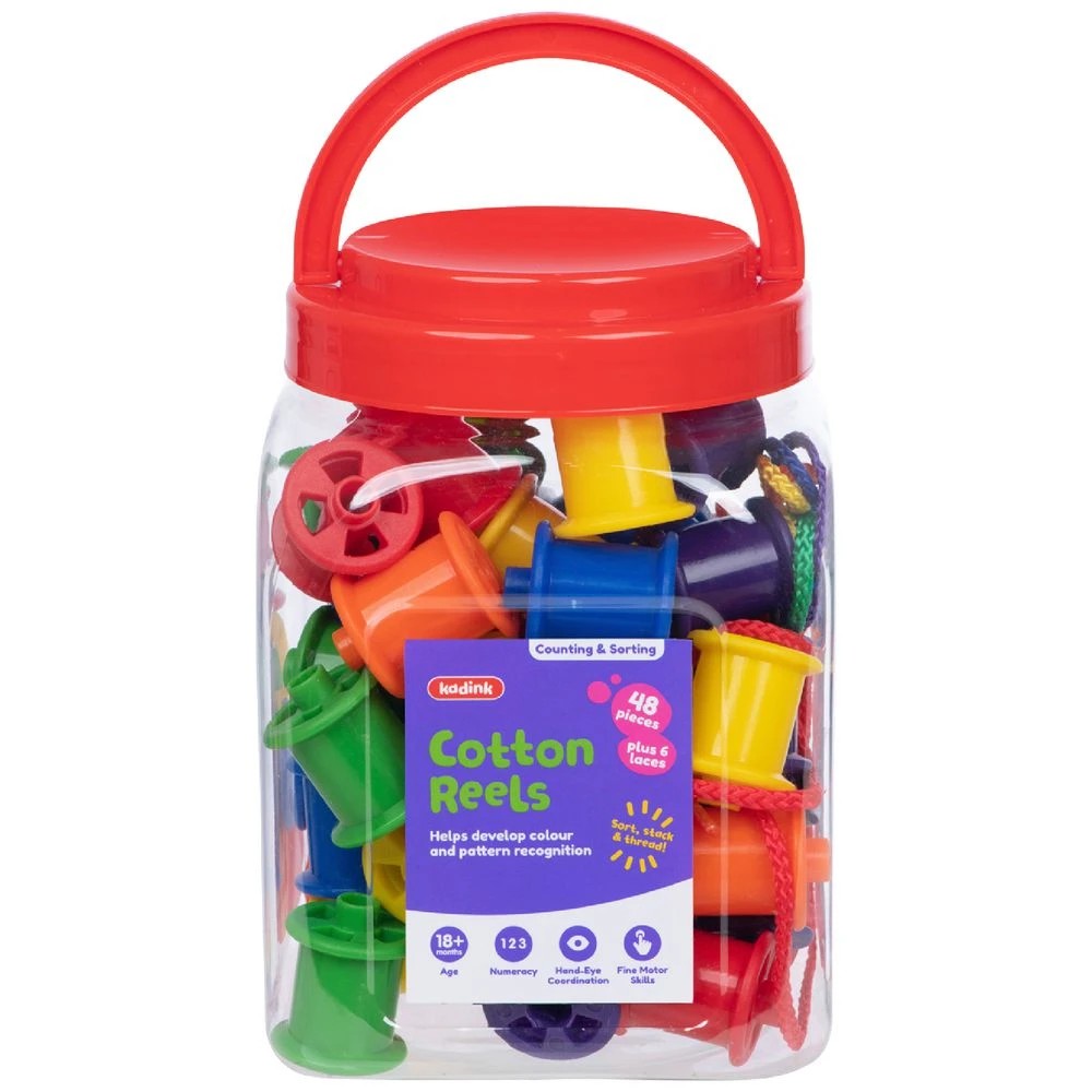 1 Kadink Cotton Reels and Threading Laces 48 Pack, 1 of 2